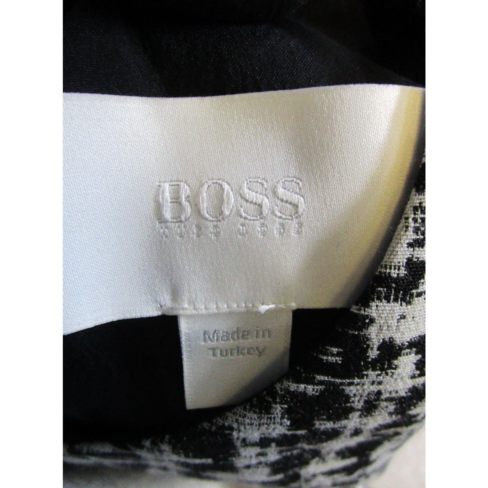 Vintage Hugo Boss Dress Womens 0 Gray Black Bodycon Knee Length 3/4 Sleeve Round Neck Zip Pattern Check Womens Dress Size XS / US 0-2 / IT 36-38 - 3 Thumbnail