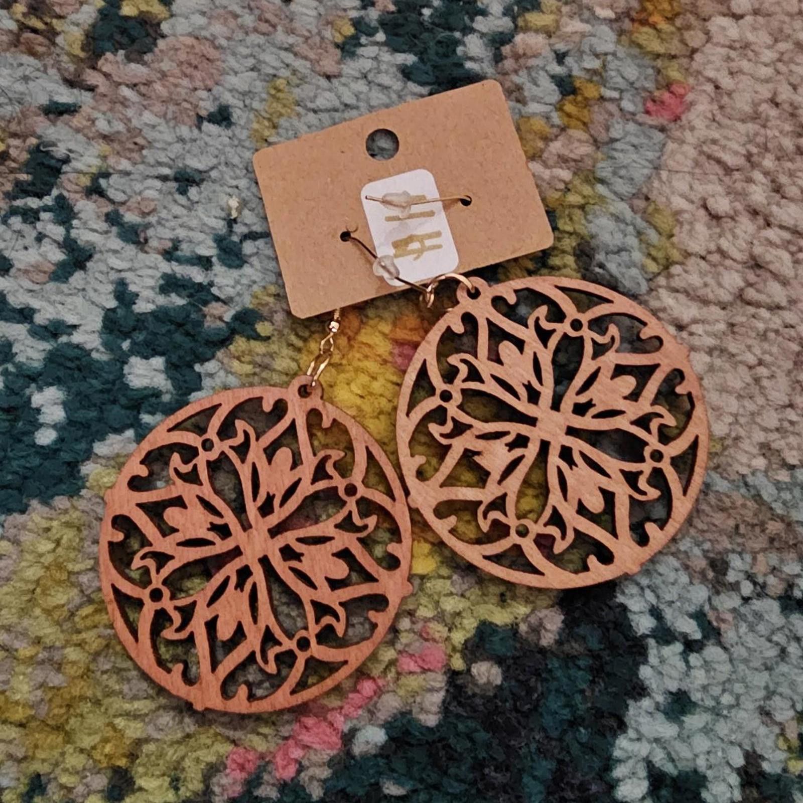 Other Women's Brown Earrings Wooden Jewelry Size ONE SIZE - 2 Thumbnail