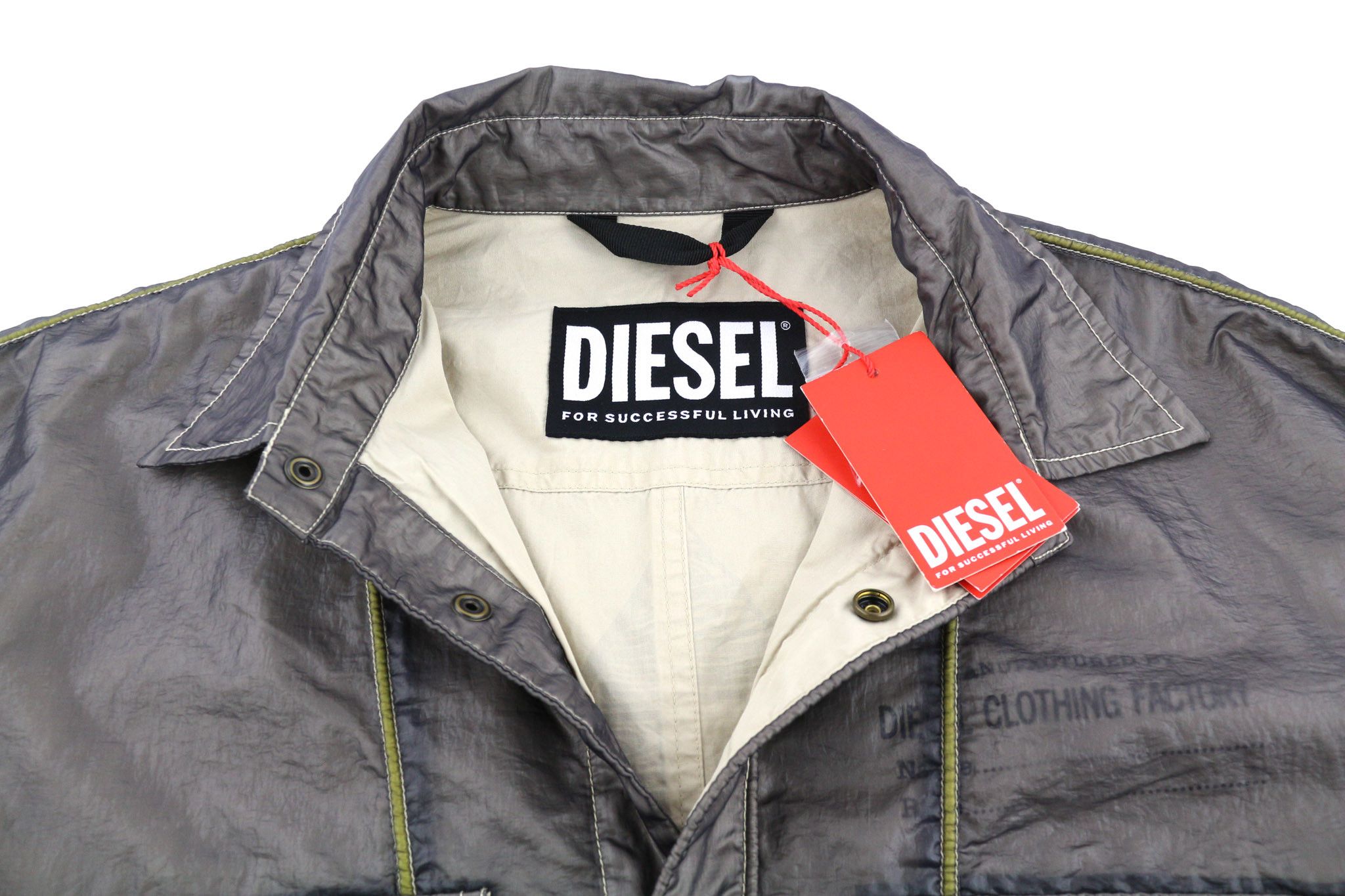 Diesel S-U24 XL Snap Buttons Shiny Polo Neck Jacket 81736 Size US XL / EU 56 / 4 - 5 Thumbnail
