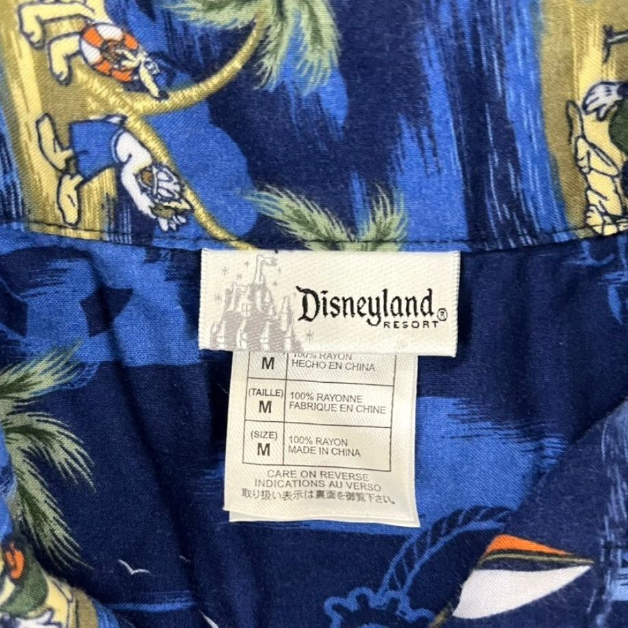 Disney VINTAGE Disney Hawaiian Shirt Men Medium Blue Floral Mickey Daffy Casual Summer Spring Fall Winter Size US M / EU 48-50 / 2 - 2 Thumbnail
