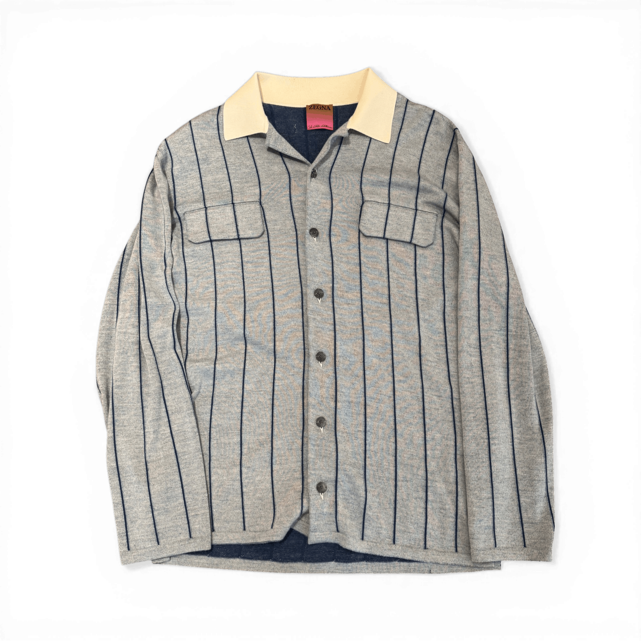 Ermenegildo Zegna × The Elder Statesman Cashmere Striped Cardigan Overshirt Size US M / EU 48-50 / 2 - 1 Thumbnail