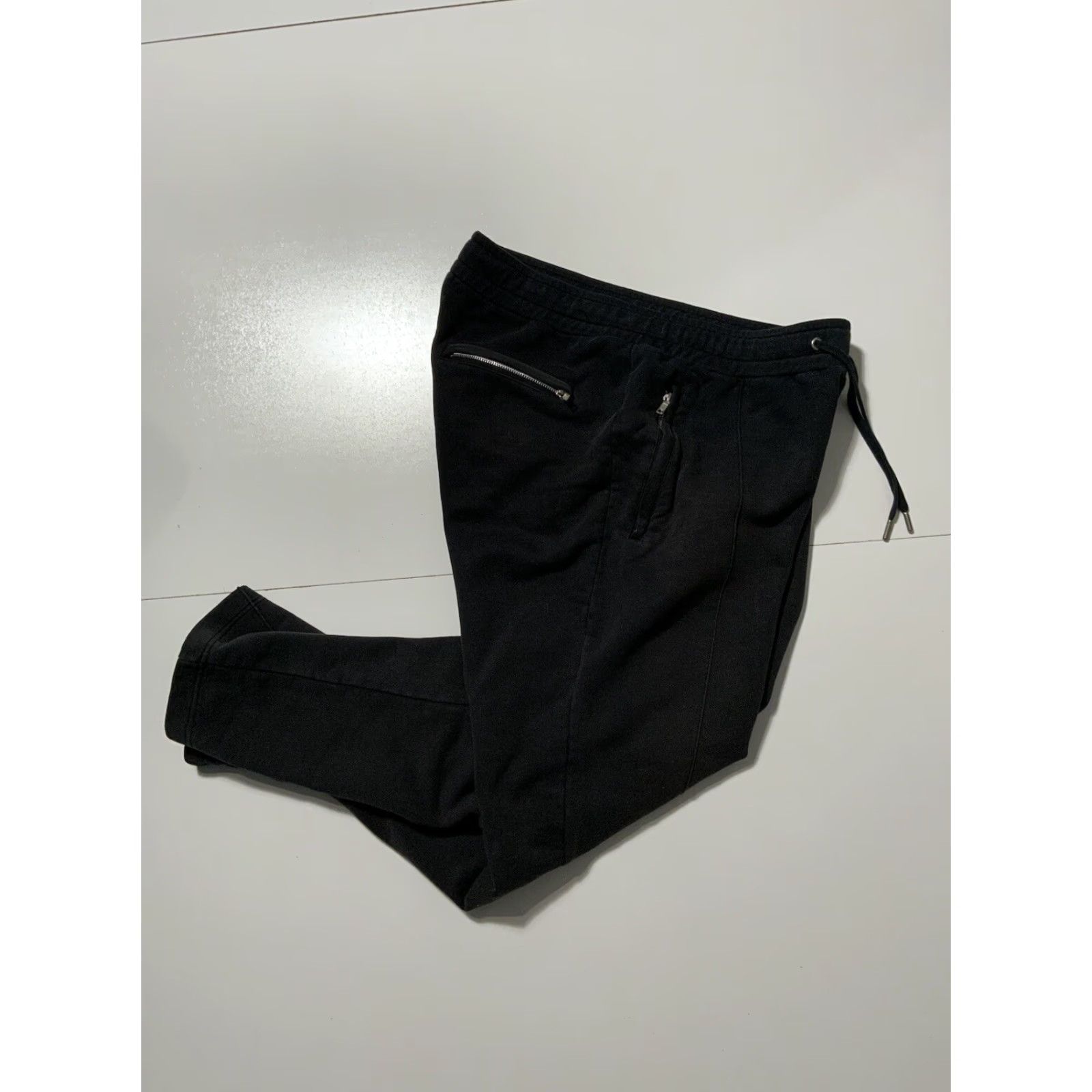 The Kooples The Kooples Sport Sweatpants Crossbones Skull Pleat Black Wide Leg Loose Sz. M Size US 31 - 2 Thumbnail
