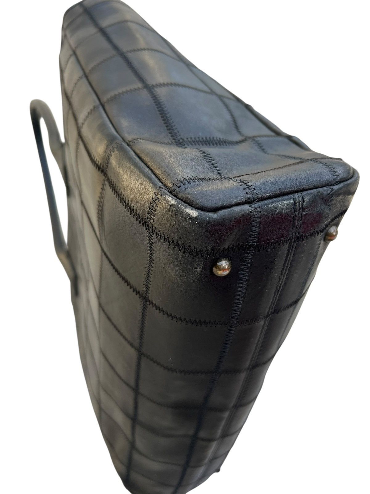 Leather TRION Japan Black Patchwork Leather Tote Bag Size ONE SIZE - 15 Thumbnail