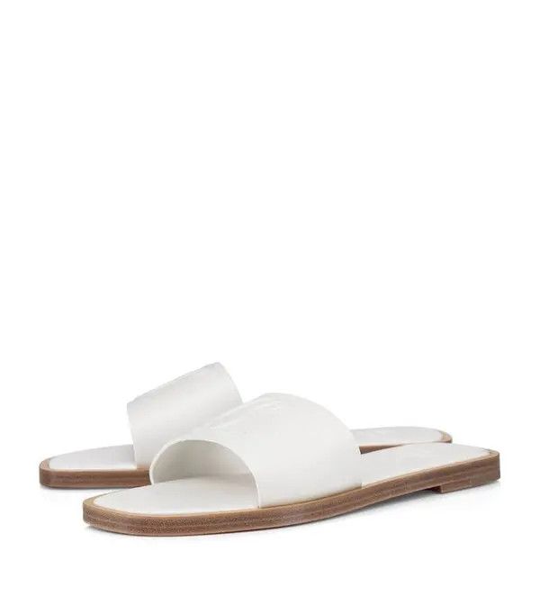 Christian Louboutin o1bcso1str0825 Cl Mule Leather Flat Sandals in White Size US 9 / IT 39 - 2 Thumbnail
