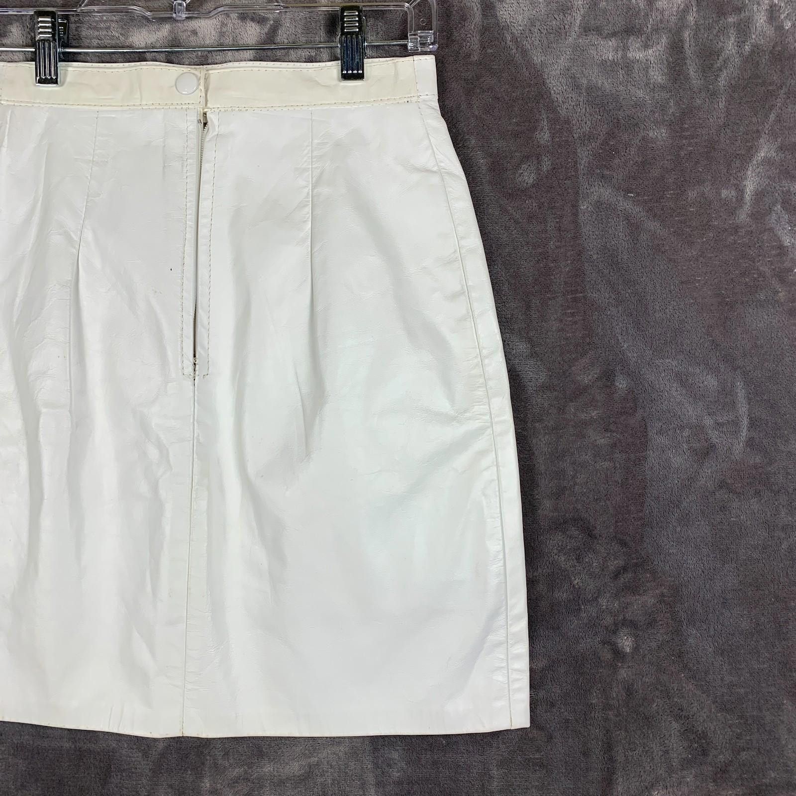 The Unbranded Brand Vintage Womens White Leather Pencil Skirt Waist:24" (353) Size 26" / US 2 / IT 38 - 6 Thumbnail