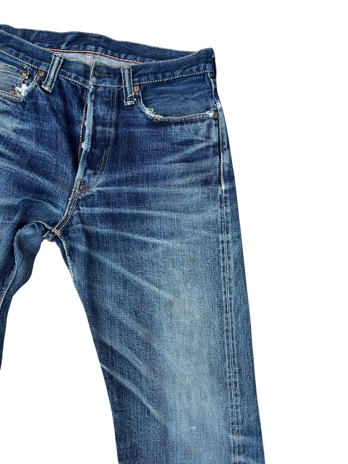 Full Count & Co. Vintage Full Count Japan Distressed Denim Selvedge Jeans Size US 30 / EU 46 - 8 Thumbnail