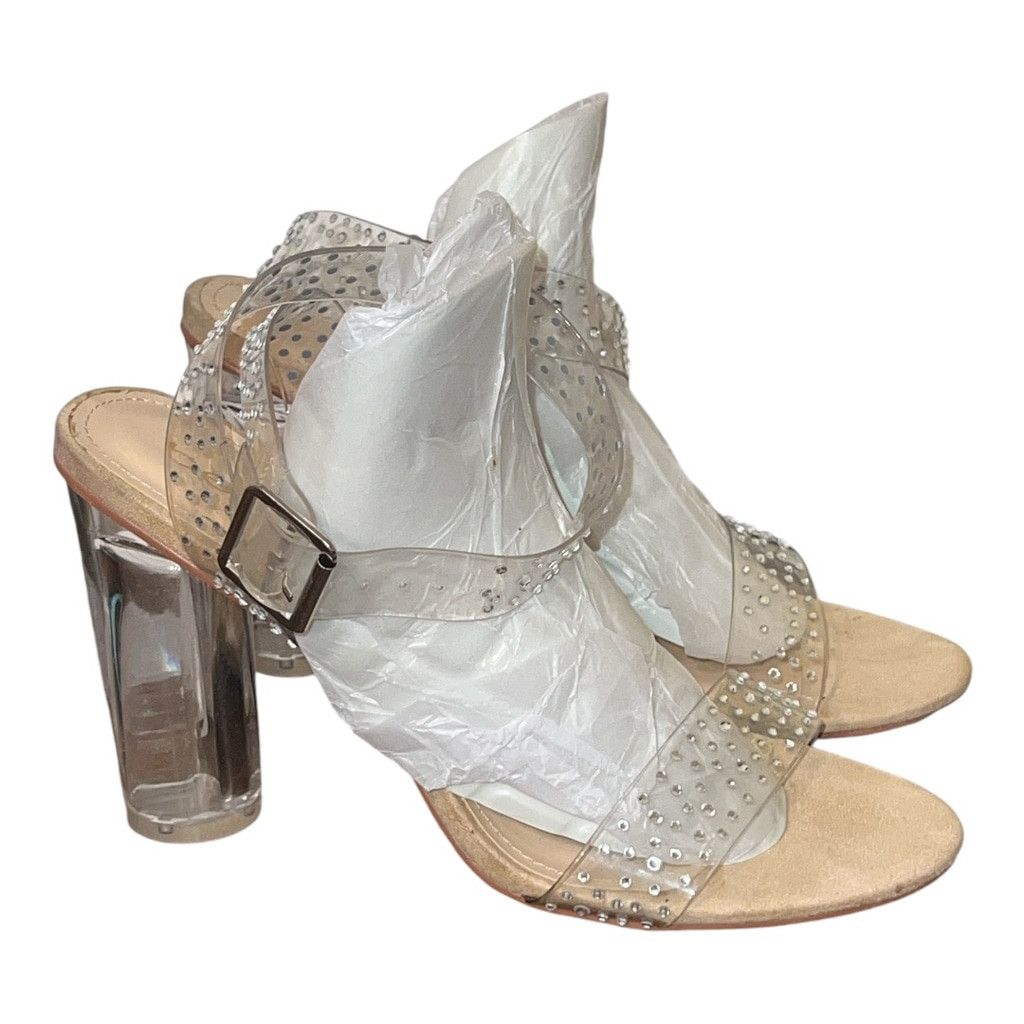 Bebe Bebe Women's Heels Size 10 Clear with rhinestones Size US 10 / IT 40 - 1 Thumbnail