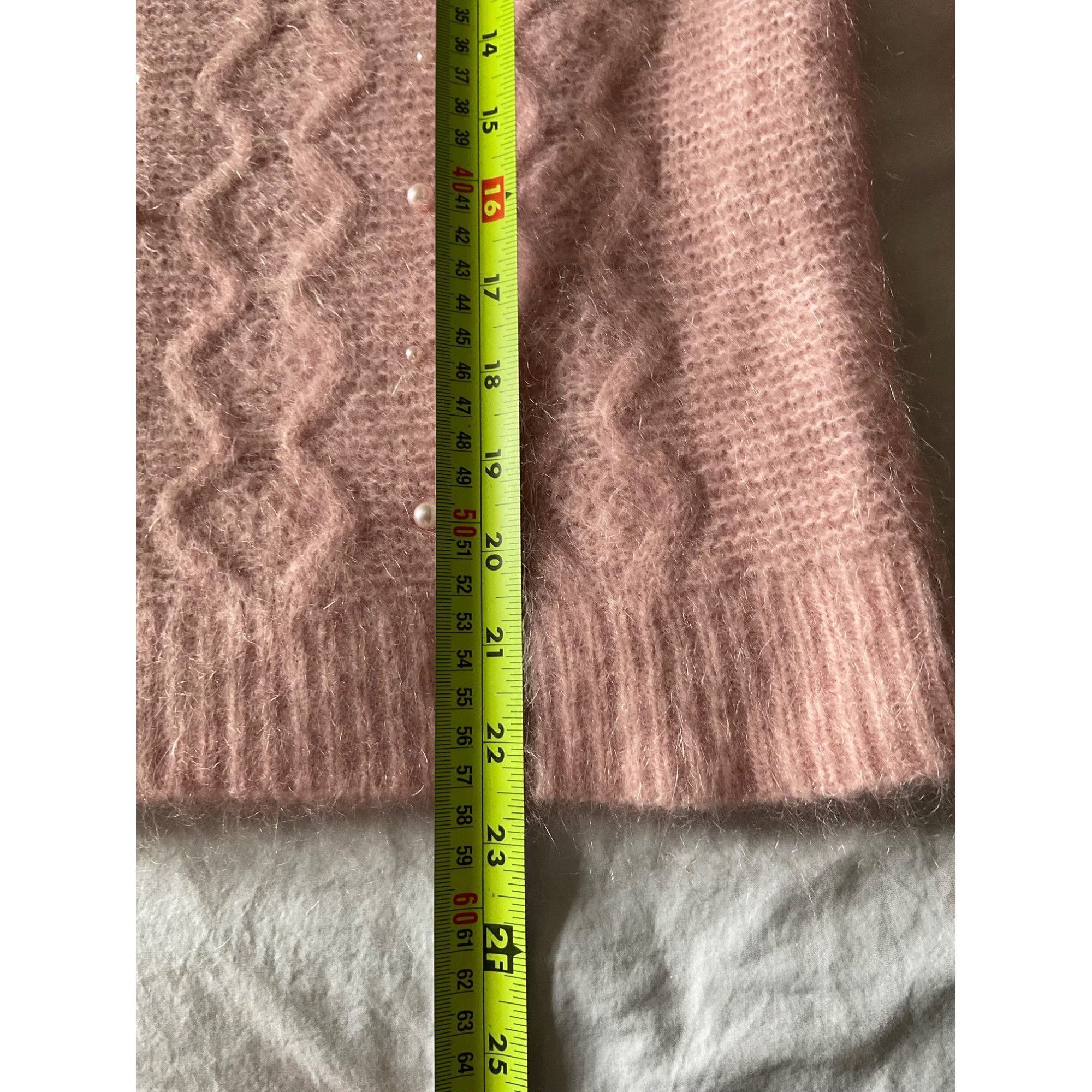 Sezane NWOT Sezane Nattie Cardigan Size M Powder Pink pearls bust36 Size M / US 6-8 / IT 42-44 - 8 Thumbnail