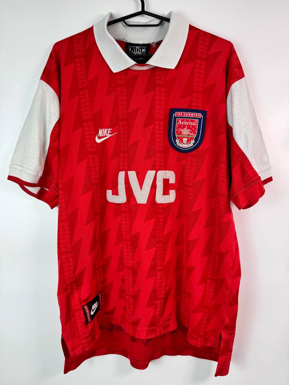 Nike × Vintage Vintage Arsenal Shirt XL Red Home Kit 1994 1995 Nike Je Size US L / EU 52-54 / 3 - 1 Thumbnail