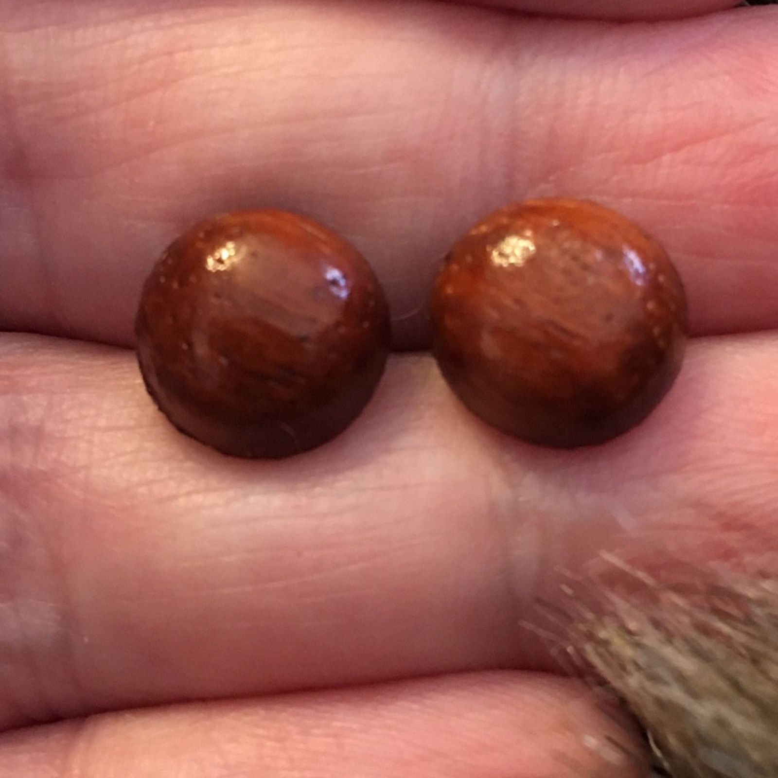 Jewelry Vintage 6mm round wood pierced earrings Size ONE SIZE - 2 Thumbnail