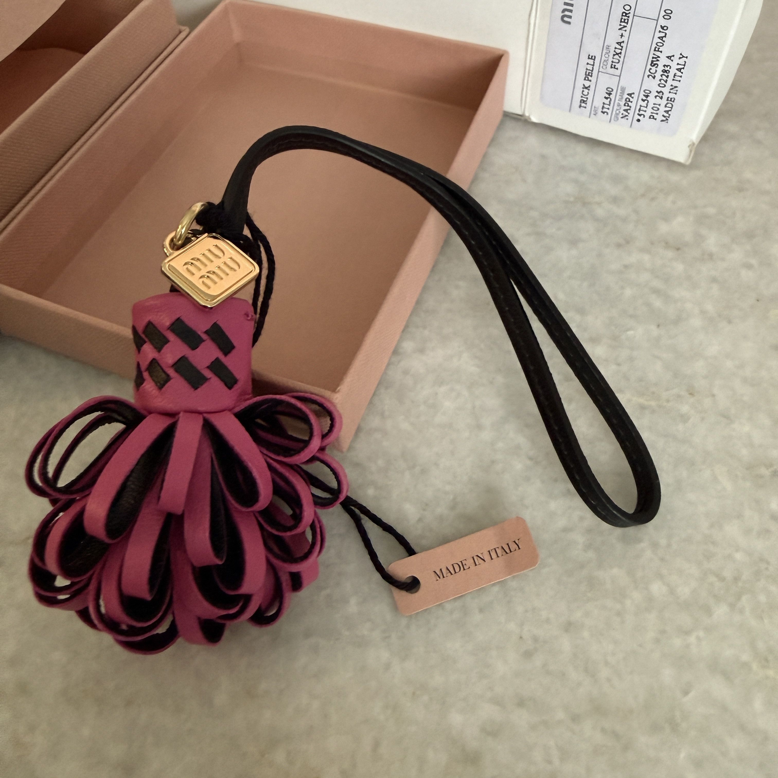 Miu Miu Miu Miu Bag Charm 5TL540 Fuschia Pink Leather Trick Size ONE SIZE - 10 Thumbnail