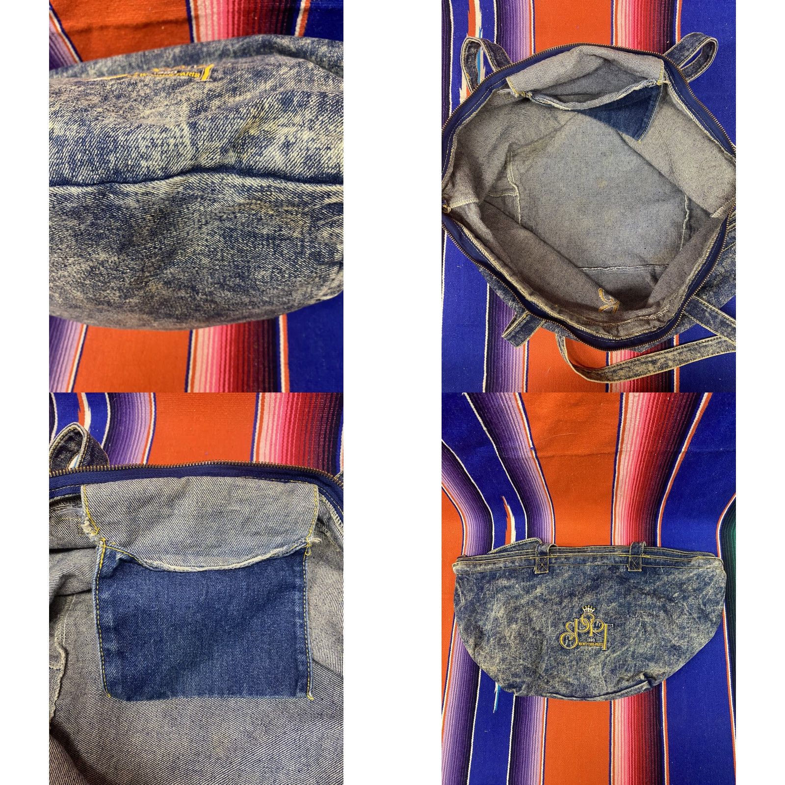 Vintage VINTAGE SPORT 1989 New York Paris Acid Wash Denim Purse Tote Large Blue Denim Tote Women Paris 1989 Vintage Sport Bag Size ONE SIZE - 8 Thumbnail