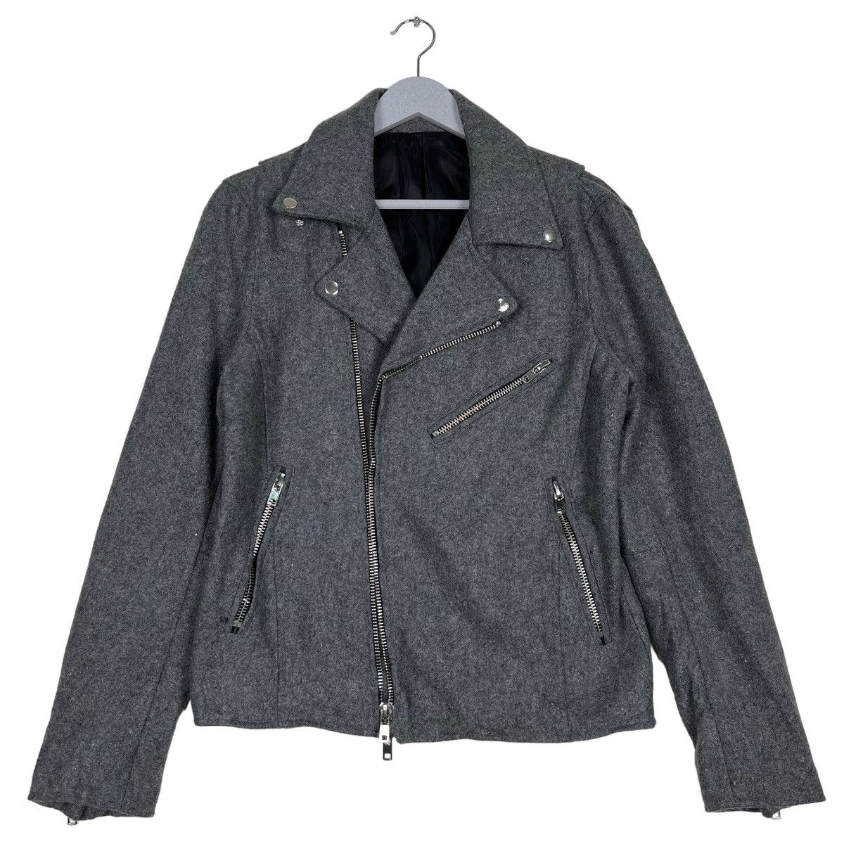Japanese Brand 🔥 VMEN WOOL DOUBLE COLAR MOTO RIDER JACKET Size US M / EU 48-50 / 2 - 2 Thumbnail