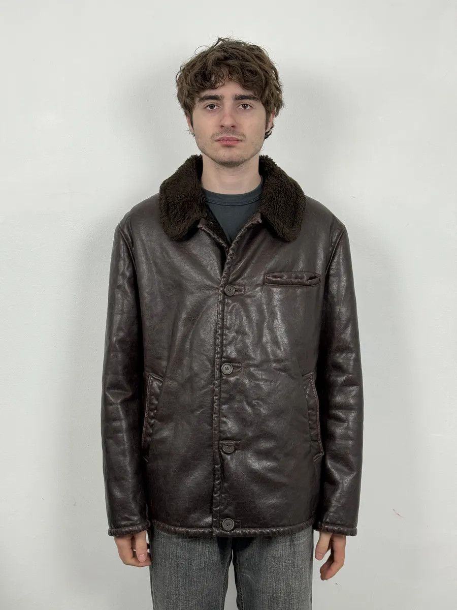 Armani 2000s Armani Brown Faux Shearling Jacket Size US M / EU 48-50 / 2 - 3 Thumbnail