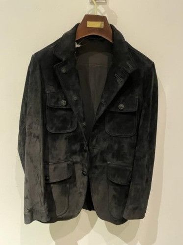 image of Tom Ford O1W1Db10124 Suede Jacket In Black, Men's (Size Medium)