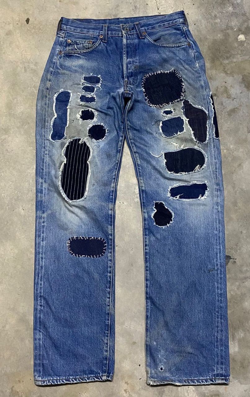 Levi's 💥Best offer💥Vintage 90s Levis 501 Patchwork Denim Size US 32 / EU 48 - 1 Thumbnail