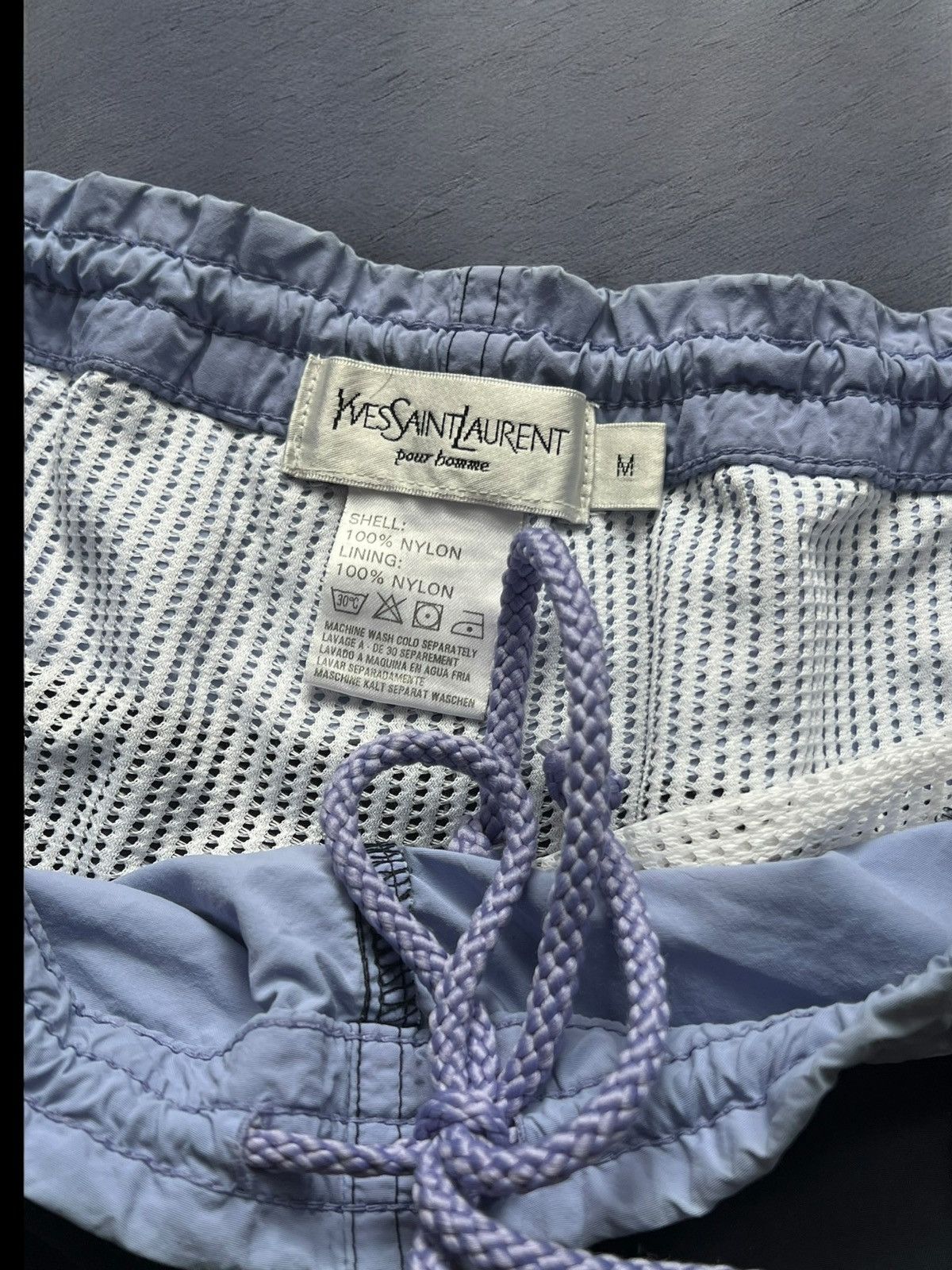 Yves Saint Laurent YSL Logo Swim Shorts in Blue Size US 32 / EU 48 - 4 Thumbnail