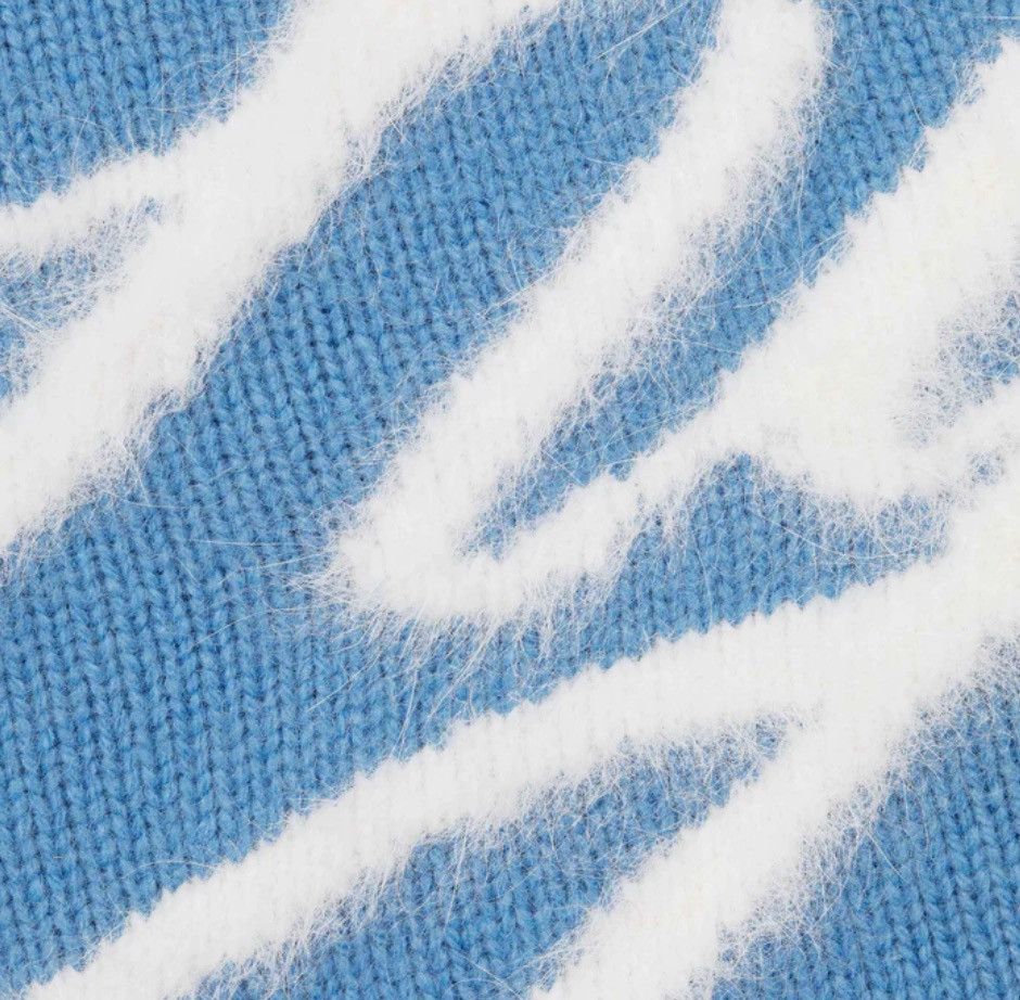 Supreme Supreme Angora Script Sweater Blue FW25 Size US L / EU 52-54 / 3 - 3 Thumbnail