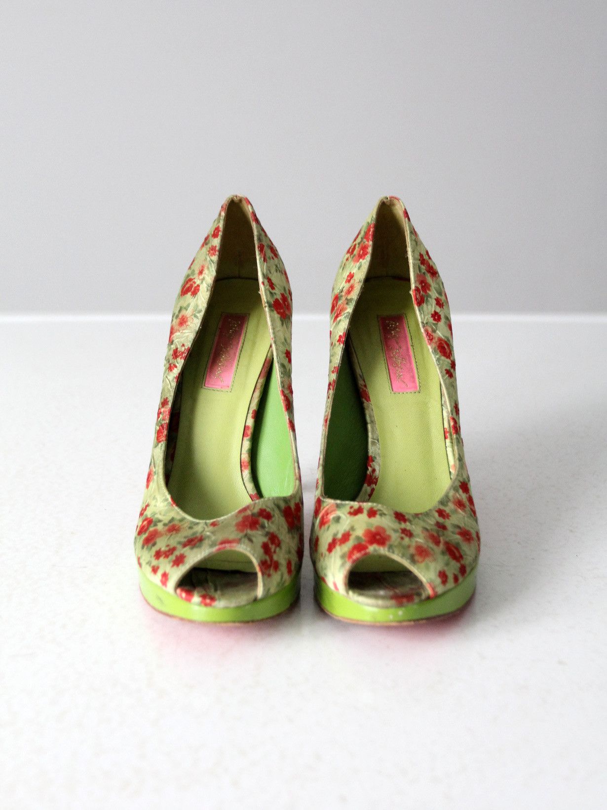 Betsey Johnson Betsey Johnson green floral pumps Size US 8 / IT 38 - 2 Thumbnail