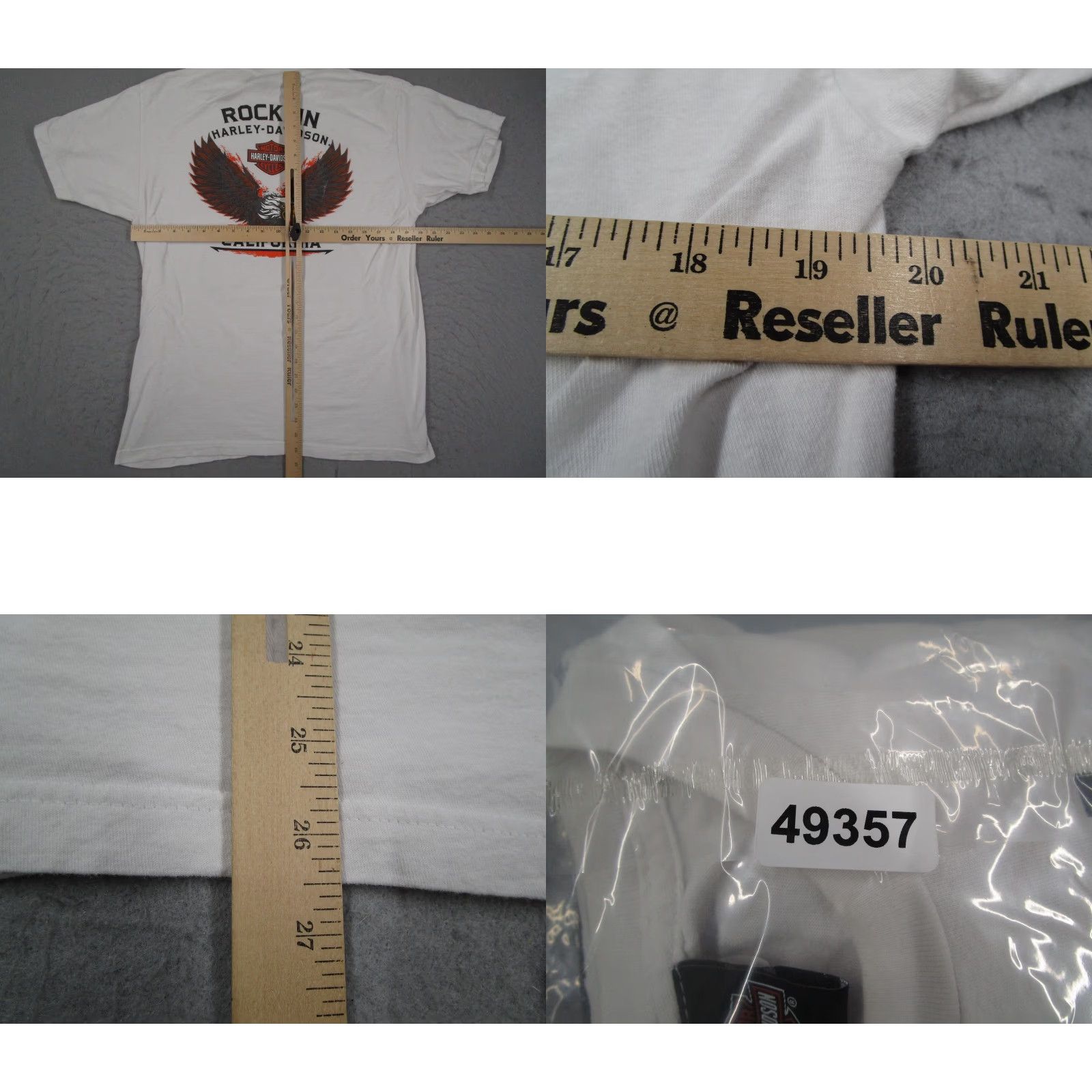 Harley Davidson Harley-Davidson Shirt Mens Large White Legendary Motorcycles Rocklin CA Eagle Size US L / EU 52-54 / 3 - 8 Thumbnail