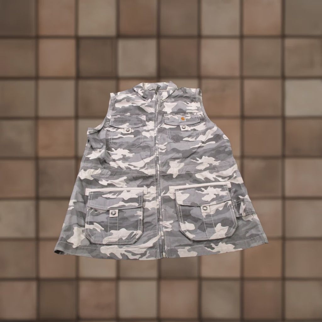 Carhartt Carhartt Vest Women M Gray Camouflage Zip Full Zip Outdoor Windbreaker Casual Travel 90s? Size M / US 6-8 / IT 42-44 - 1 Thumbnail