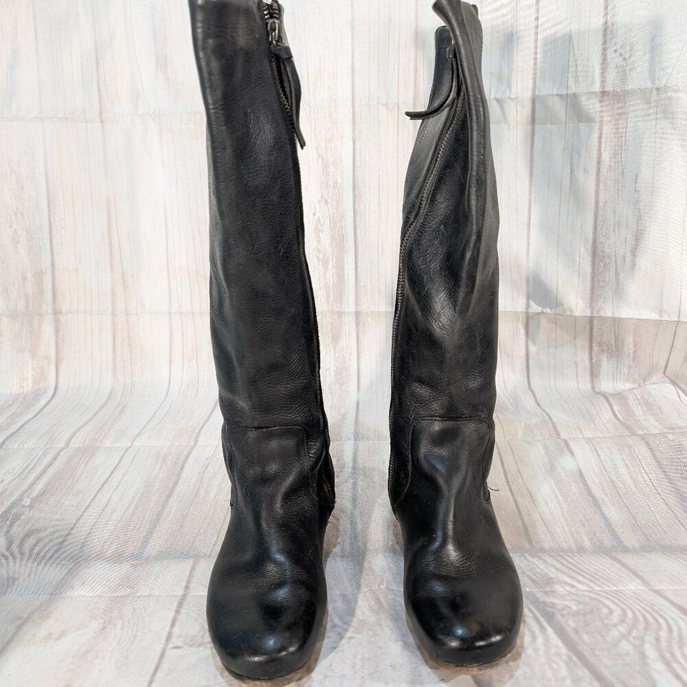 John Fluevog John Fluevog Radio ARD Black Leather Zipper Closure Riding Size US 8 / IT 38 - 1 Thumbnail