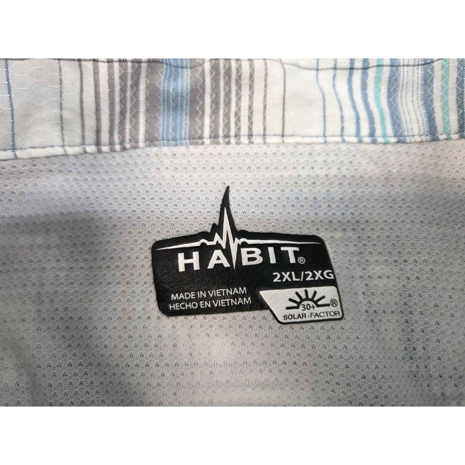 Habitat Habit Mens Long Sleeve Button-Up Fishing Shirt 2XL Blue Plaid Nylon/Poly UV Moisture Wicking Pockets Outdoor 7755 Size US XXL / EU 58 / 5 - 4 Thumbnail