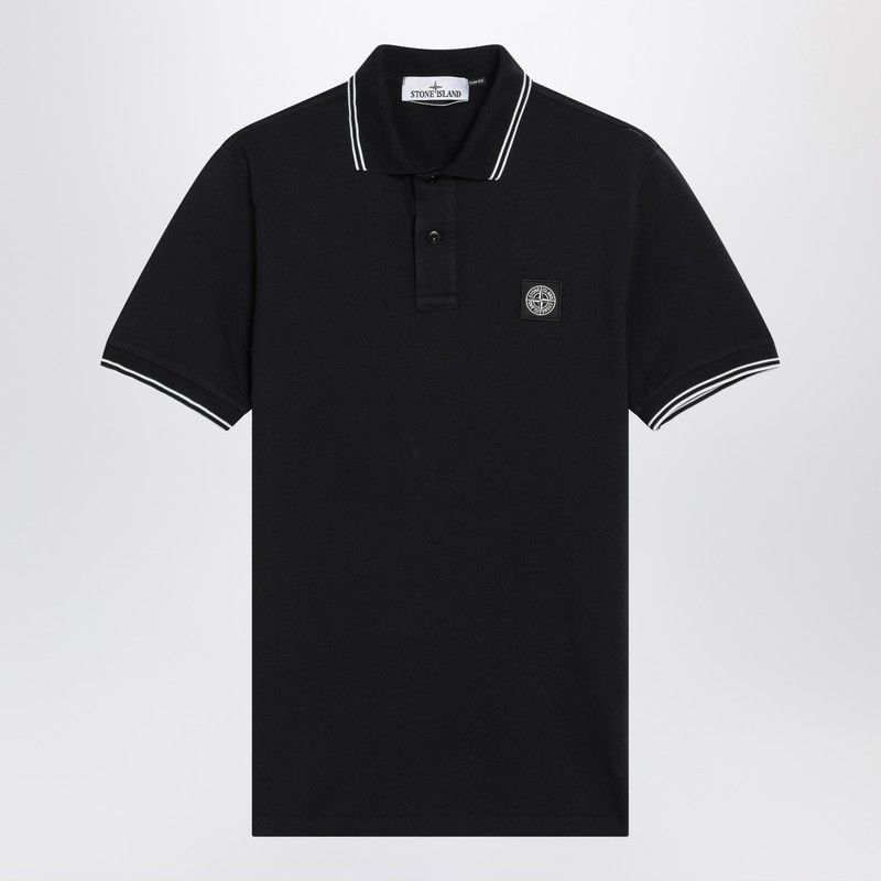 Stone Island Blue Polo Shirt With Compass Patch