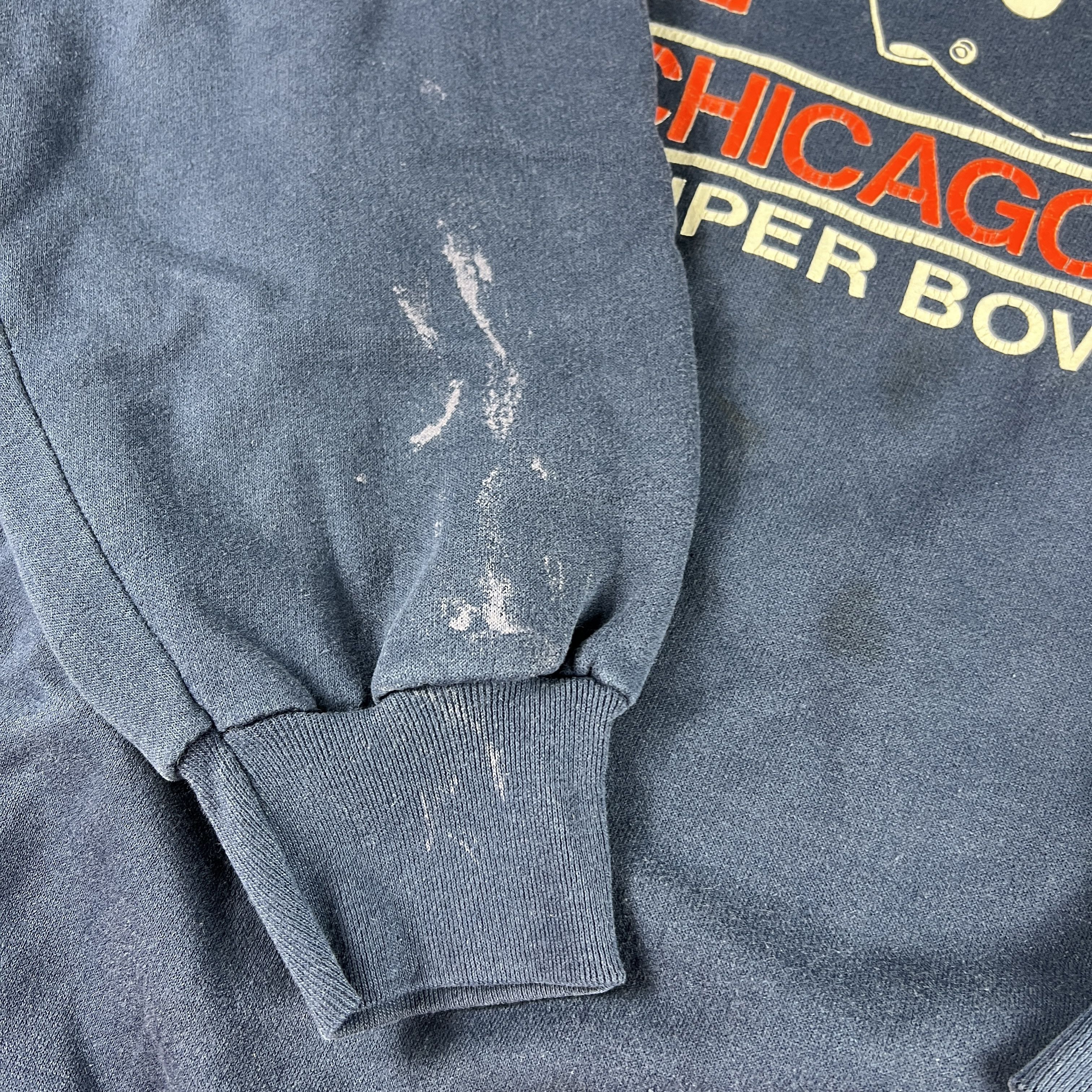 NFL × Vintage VTG 80s Trench Chicago Bears Sweatshirt Blue Faded Crewneck Size US L / EU 52-54 / 3 - 3 Thumbnail