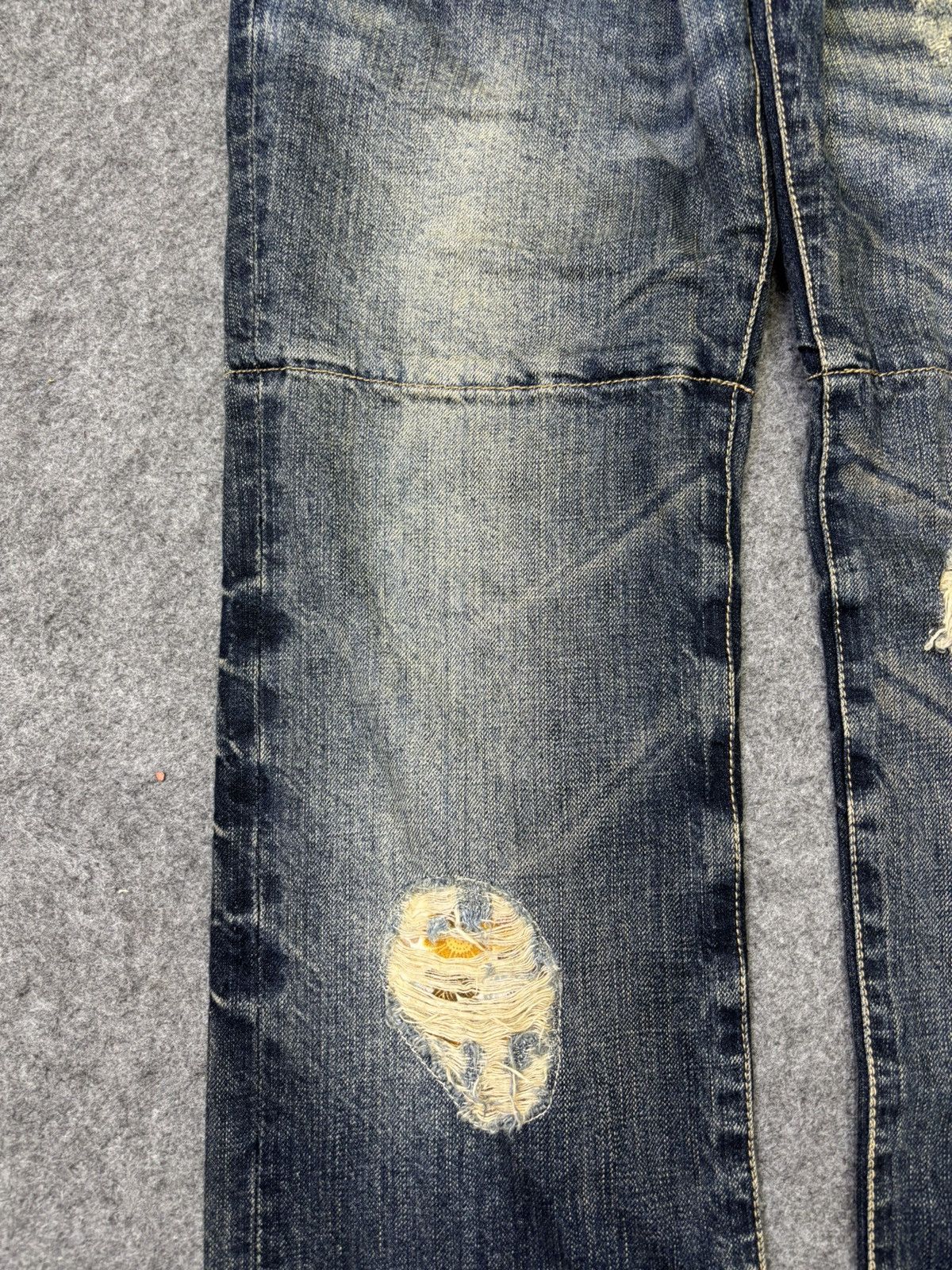 PPFM PPFM Double Waist Rust Wash Distressed Denim F778 Size US 32 / EU 48 - 6 Thumbnail