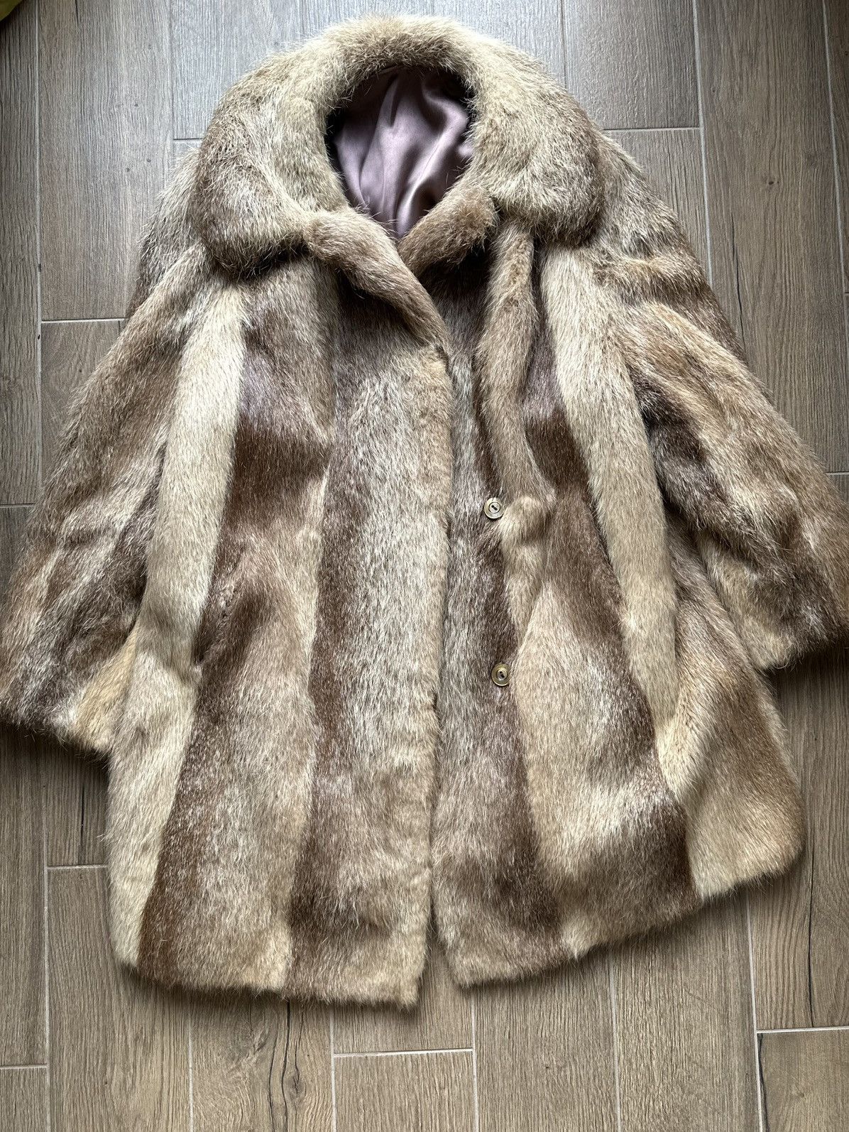 Vintage Real Genuine Y2k Vintage Midi Retro Fur Winter Coat Size L / US 10 / IT 46 - 5 Thumbnail