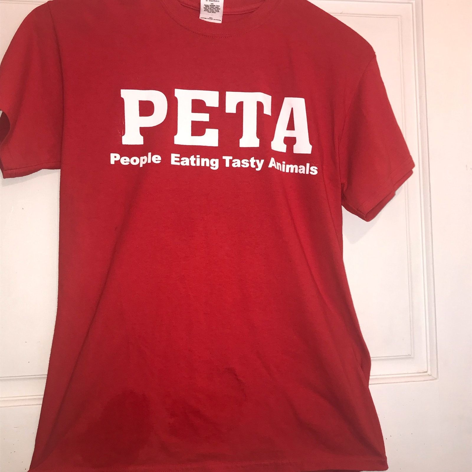 Gildan ARLINGTON JERKY PETA T-Shirt Men’s Adult M Red Short sleeved Size US M / EU 48-50 / 2 - 2 Thumbnail