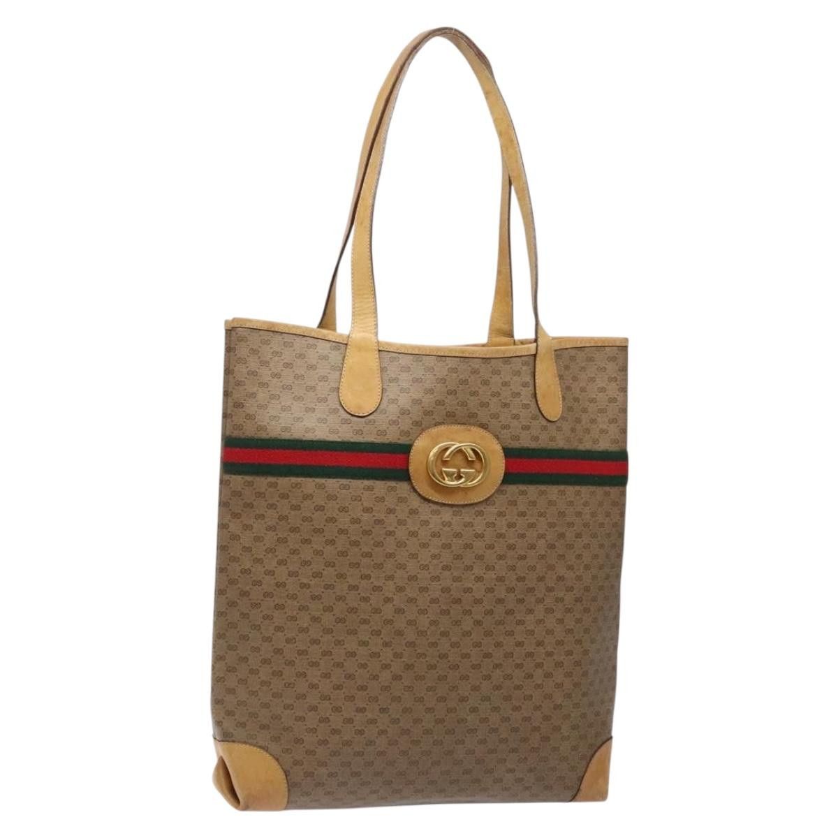 GUCCI Micro GG Supreme Web Sherry Line Bag Pvc Beige 002