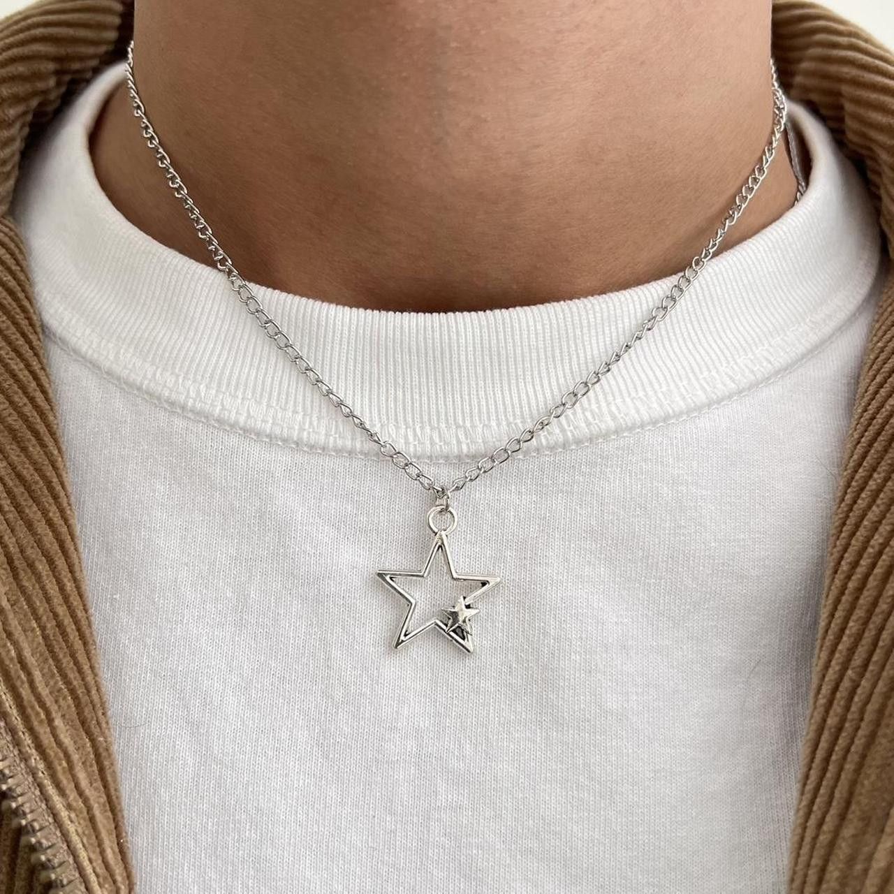 Jewelry Vintage Style Silver Star Pendant Necklace, Men's