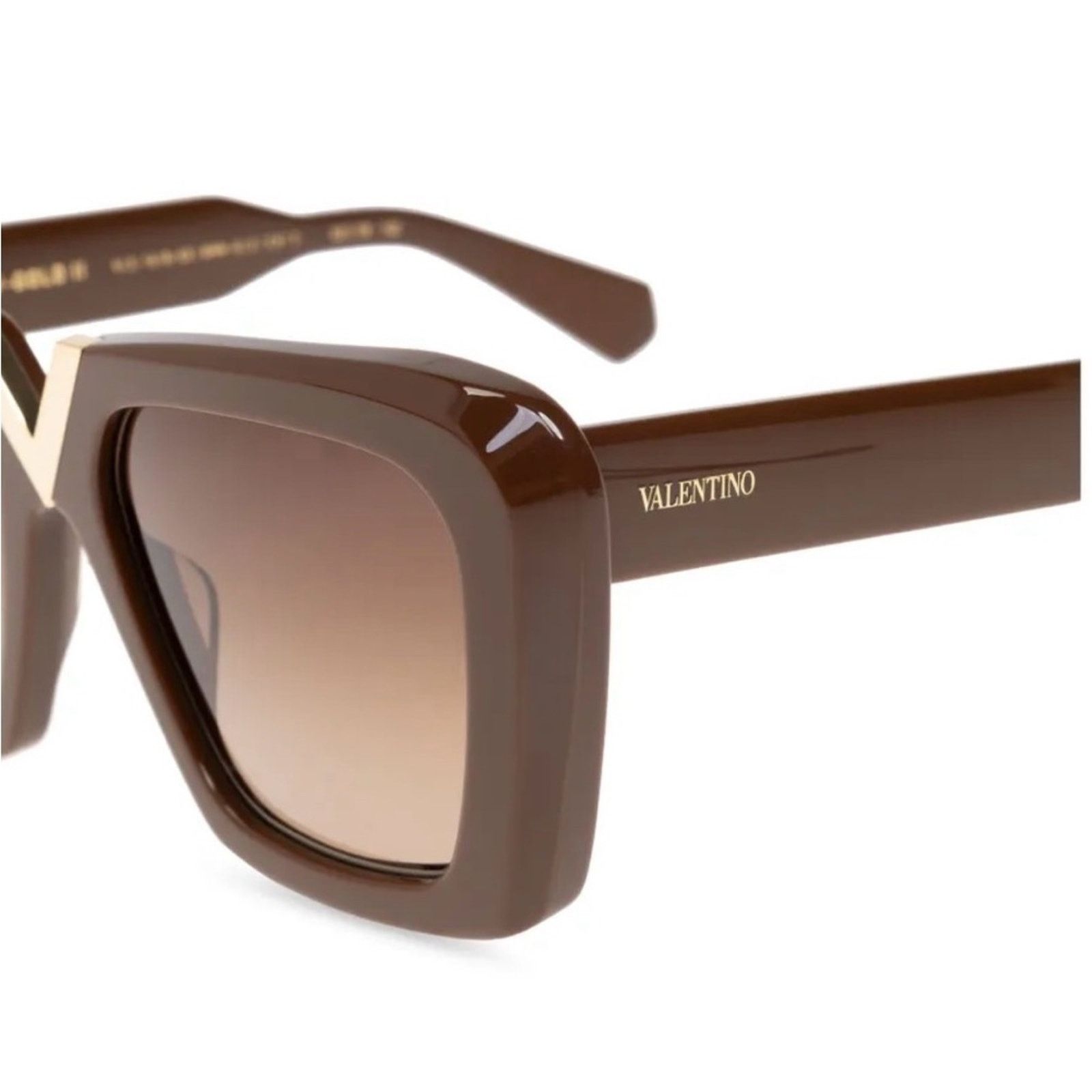 New! Valentino V GOLD || VLS 161B Brown Sunglasses display picture 1
