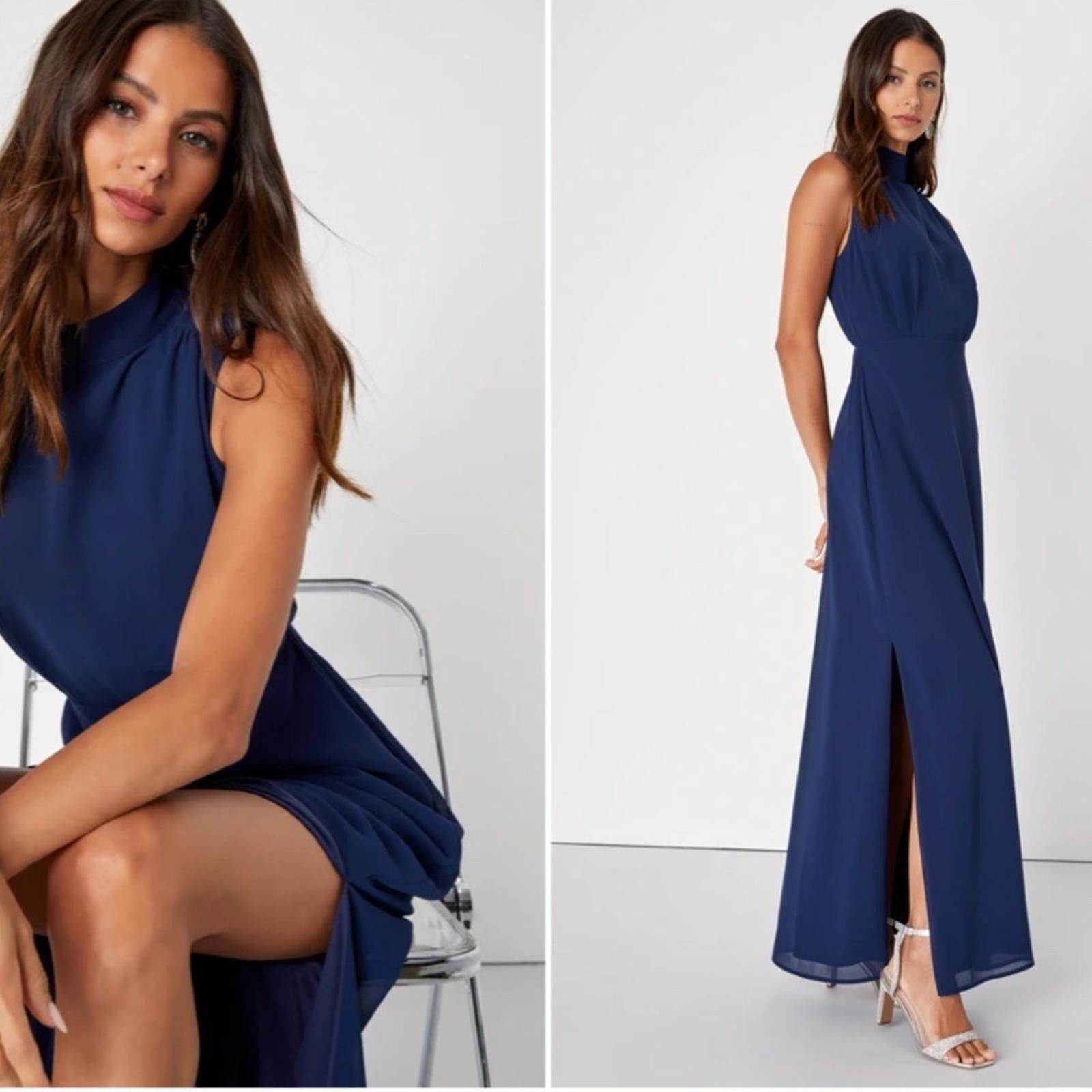 Lulus LULU's Elegant Sophisticated Wedding Bridesmaid Flowy Maxi Size L / US 10 / IT 46 - 3 Thumbnail