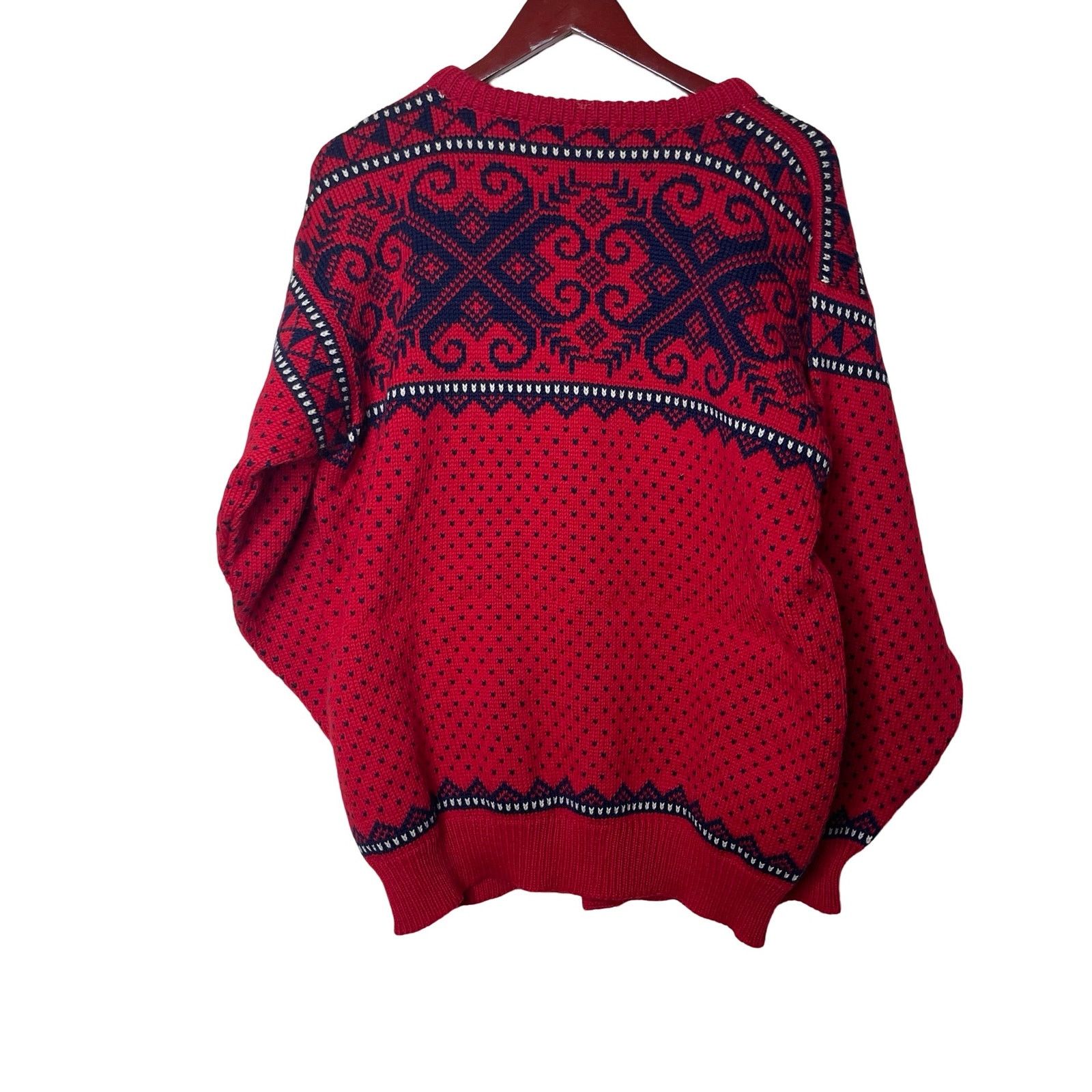Dale Of Norway Dale of Norway Vintage Red Navy Fair Isle Cardigan XL Size XL / US 12-14 / IT 48-50 - 7 Thumbnail