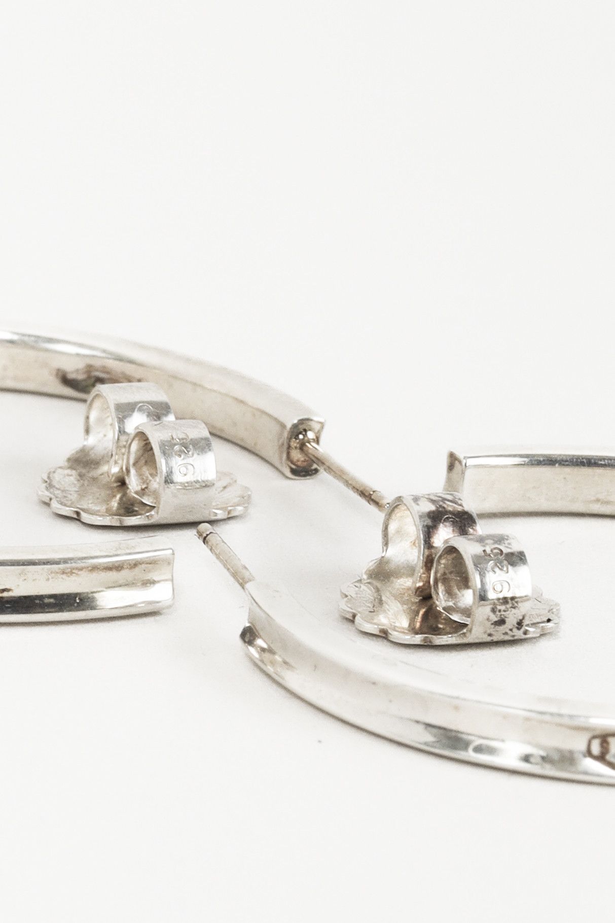 Tiffany & Co. Tiffany & Co. 1837 Narrow Hoop Earrings in Silver, 1.25" Size ONE SIZE - 4 Thumbnail
