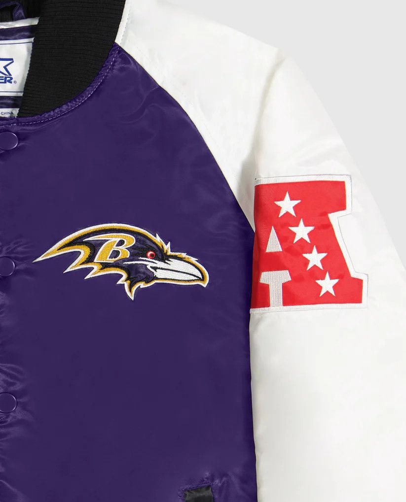 Starter NFL Baltimore Ravens Varsity Satin Full-Snap Jacket Size US XXL / EU 58 / 5 - 2 Thumbnail