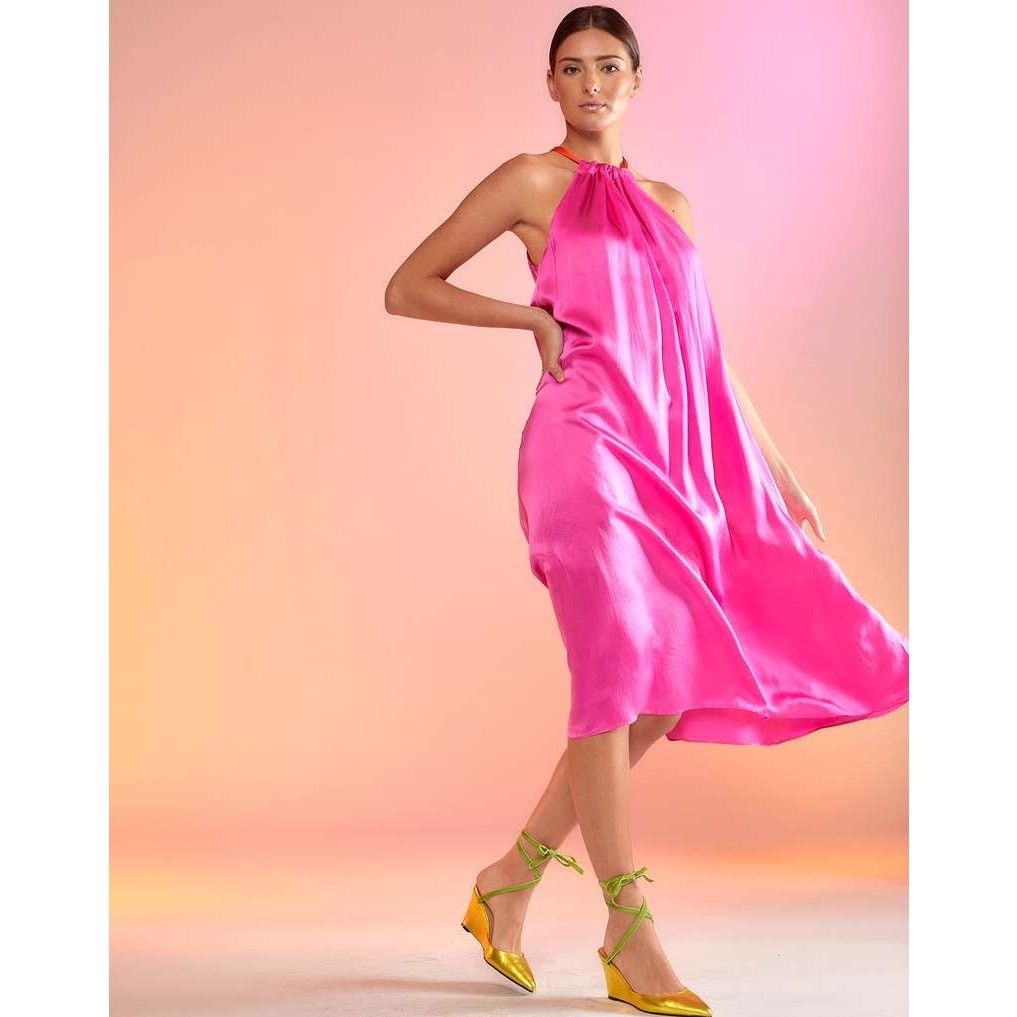 Cynthia Rowley Cynthia Rowley Salerno Silk Halter Dress pink orange size S Size S / US 4 / IT 40 - 6 Thumbnail