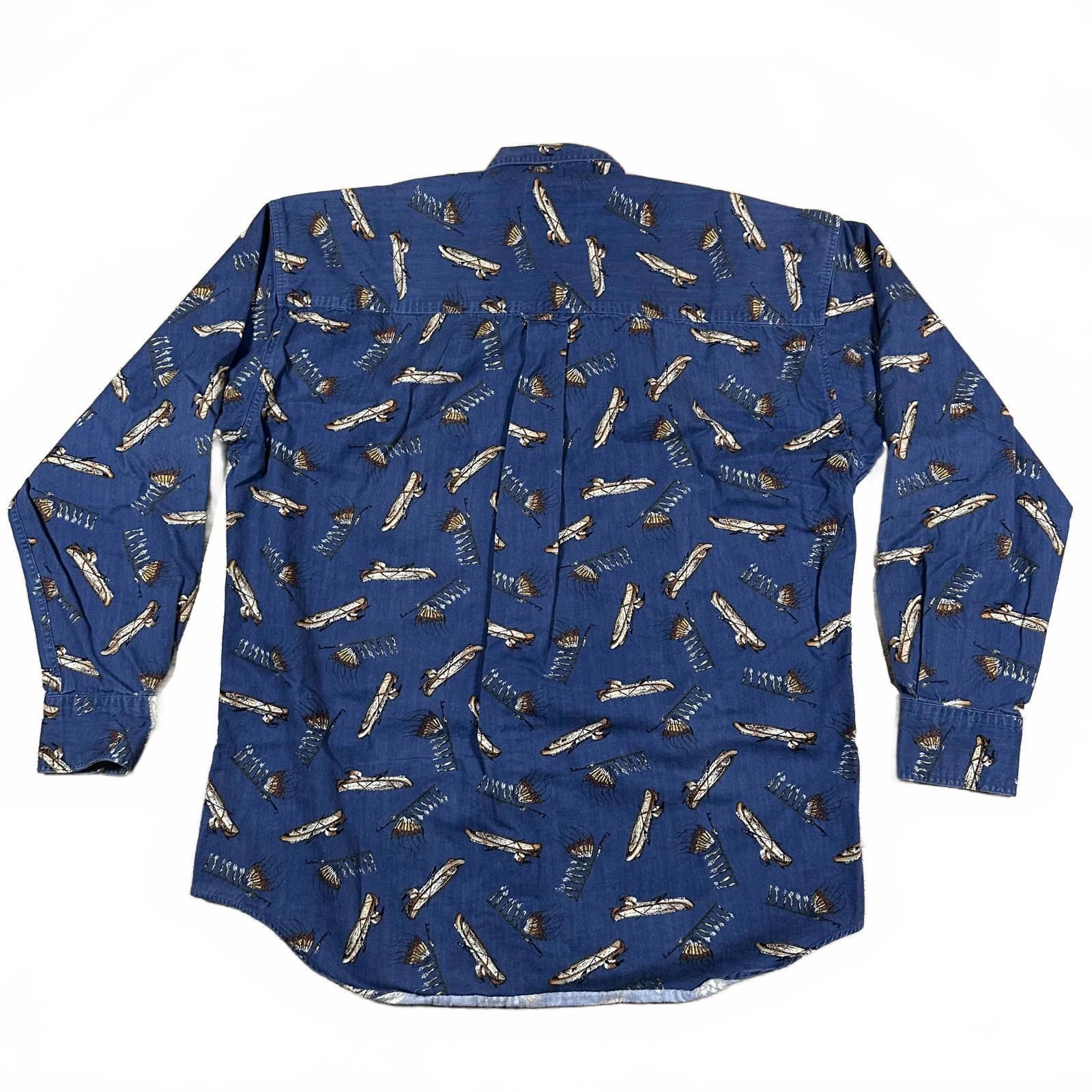 Chaps Chaps Mens Casual Shirt Medium Blue Printed Vintage Size US M / EU 48-50 / 2 - 2 Thumbnail