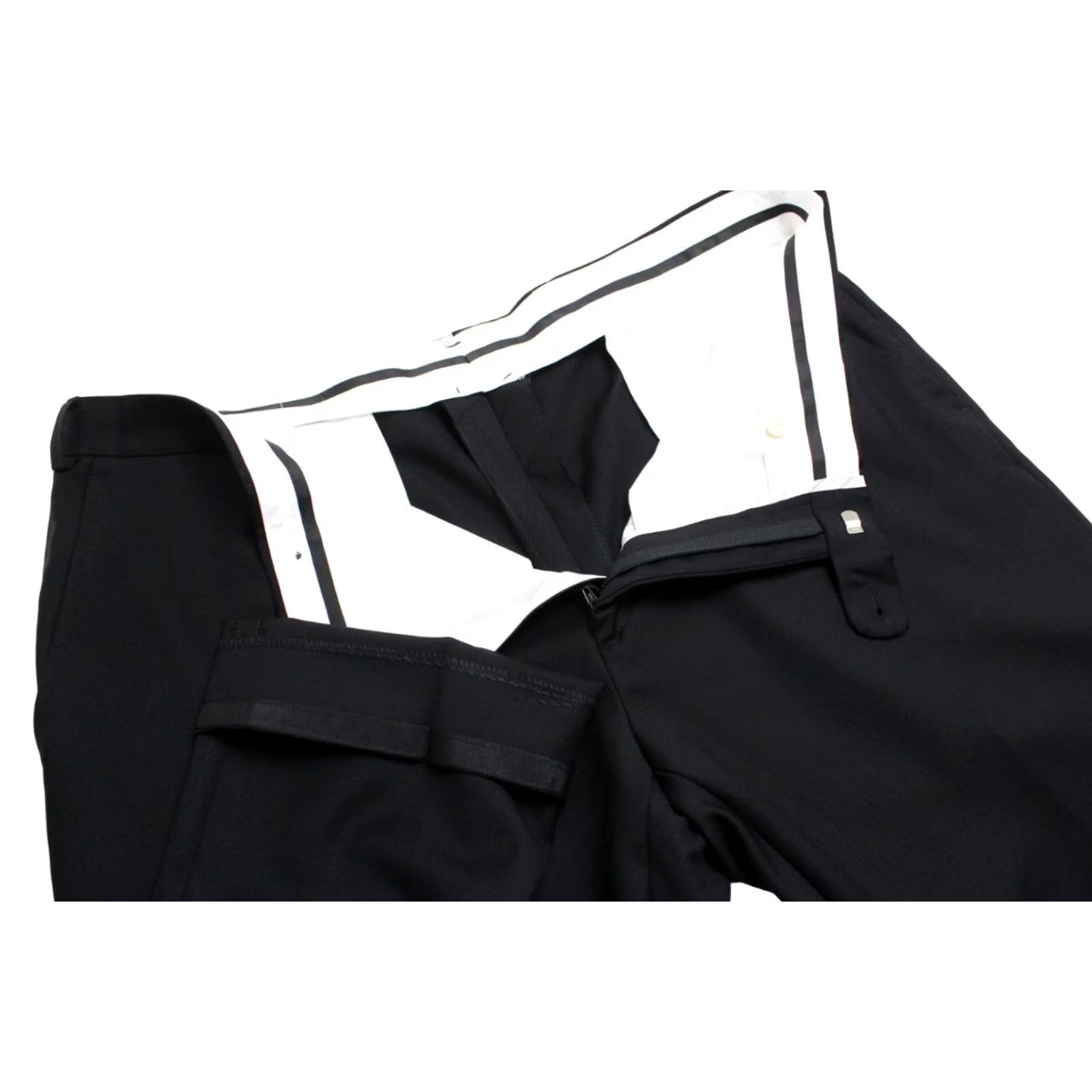 Suitsupply Suitsupply Brescia Trousers Men UK 40 Pure Wool S110 Zip Black Tapered Dress Pants Size US 40 / EU 56 - 4 Thumbnail