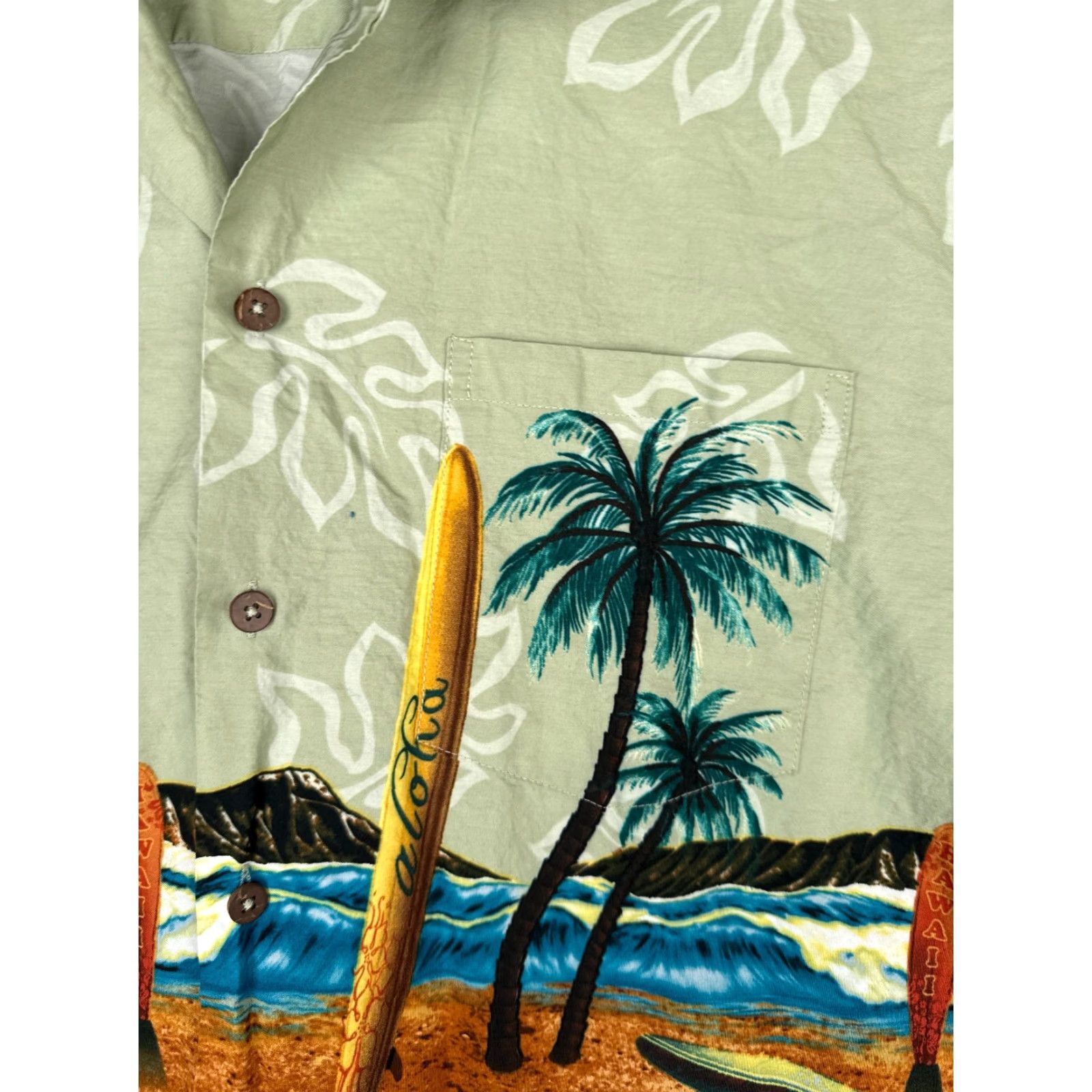 Vintage VINTAGE Favant Shirt Men 2XL Green SurfBoard Beach Palm Button Cotton Hawaiian READ Size US XXL / EU 58 / 5 - 6 Thumbnail