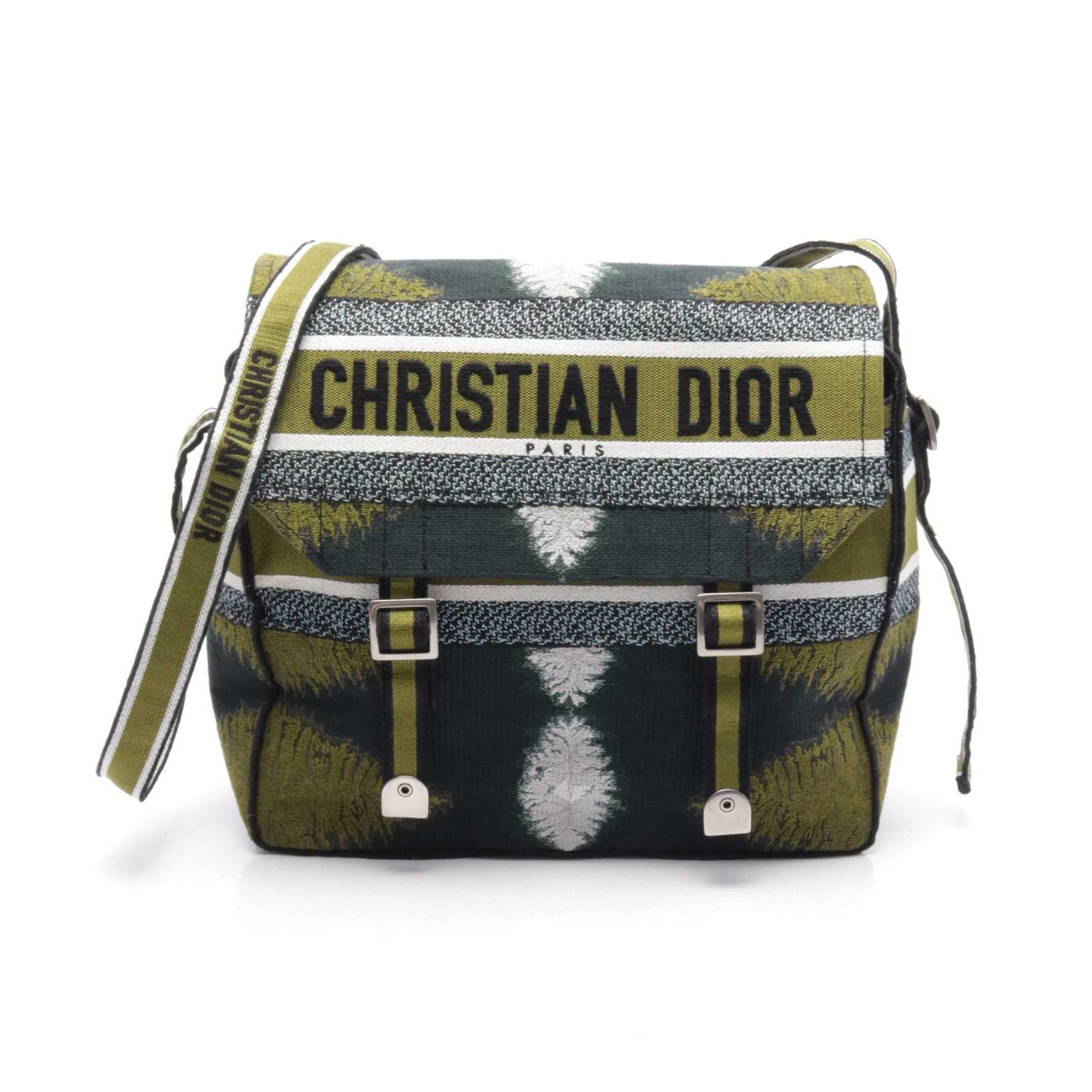 Dior Dior Dior Camp Shoulder Bag Canvas Khaki Green Dark Multicolor Size ONE SIZE - 1 Thumbnail