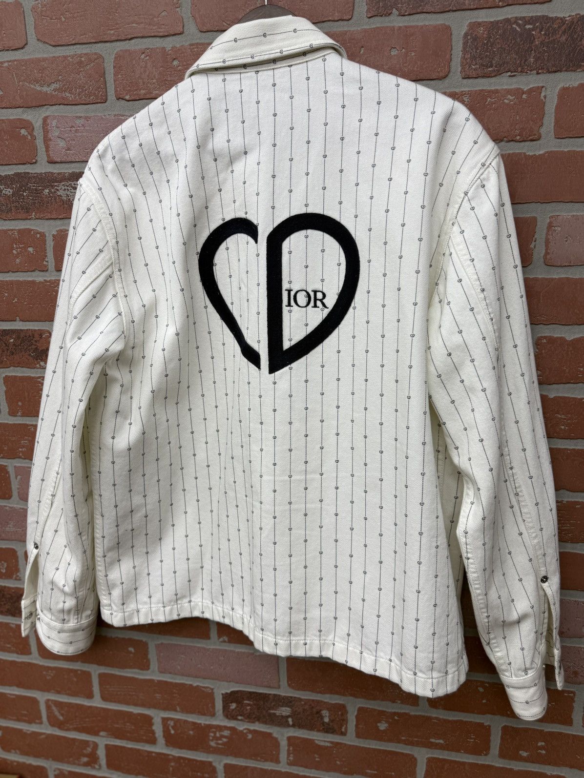 Dior Dior Valentine Striped Denim Jacket Size (50) White RARE Size US L / EU 52-54 / 3 - 13 Thumbnail