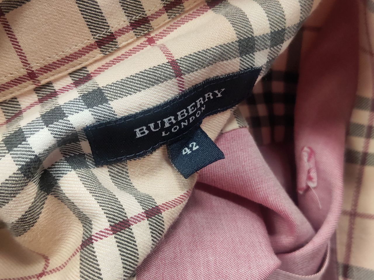Burberry Vintage 90's Burberry London Pink Nova check Button Shirt Size US XL / EU 56 / 4 - 13 Thumbnail
