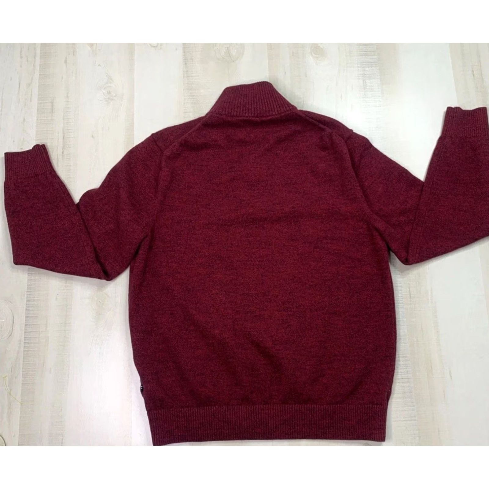 Nautica VINTAGE NAUTICA Knit Quart Zip Academic Aesthetic Preppy Men’s Sweater M Burgundy Embroidered Zipper Logo Mock Neck Long Sleeve Cotton Knit Size US M / EU 48-50 / 2 - 5 Thumbnail