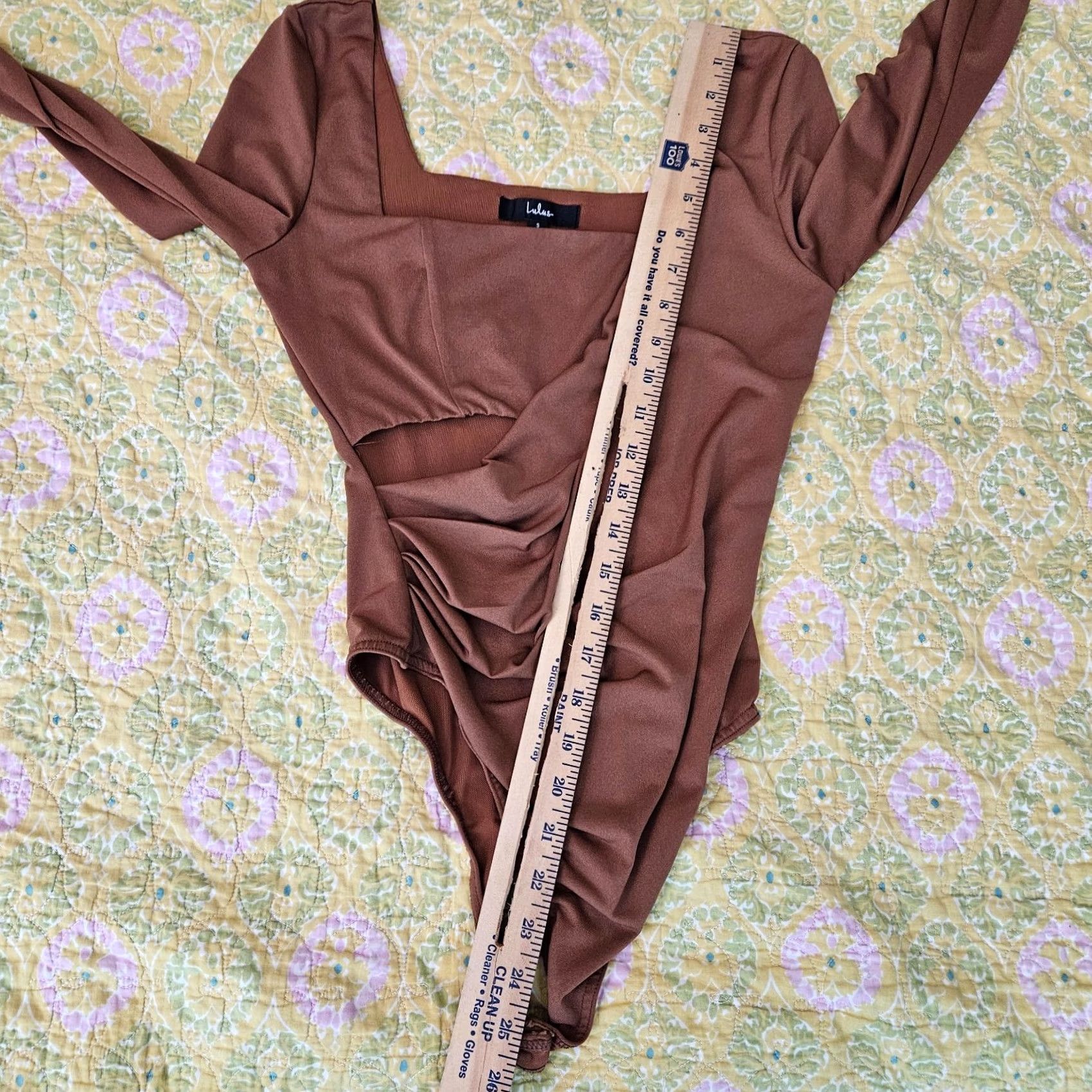 Lulus Lulus Women's Brown Squared Neck Long Sleeve Top S Shirt Top Regular Size S Brown Size S / US 4 / IT 40 - 7 Thumbnail