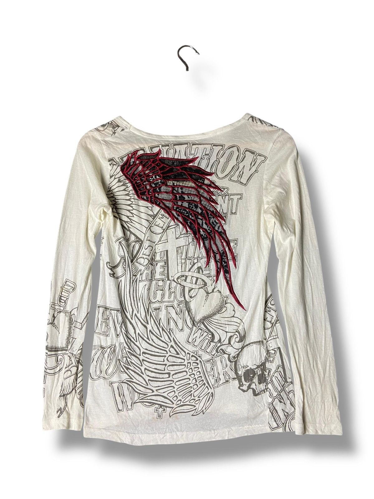Japanese Brand GHTZ Punk Poem Graphic Long Sleeve Tshirt (167) Size US XXS / EU 40 - 5 Thumbnail