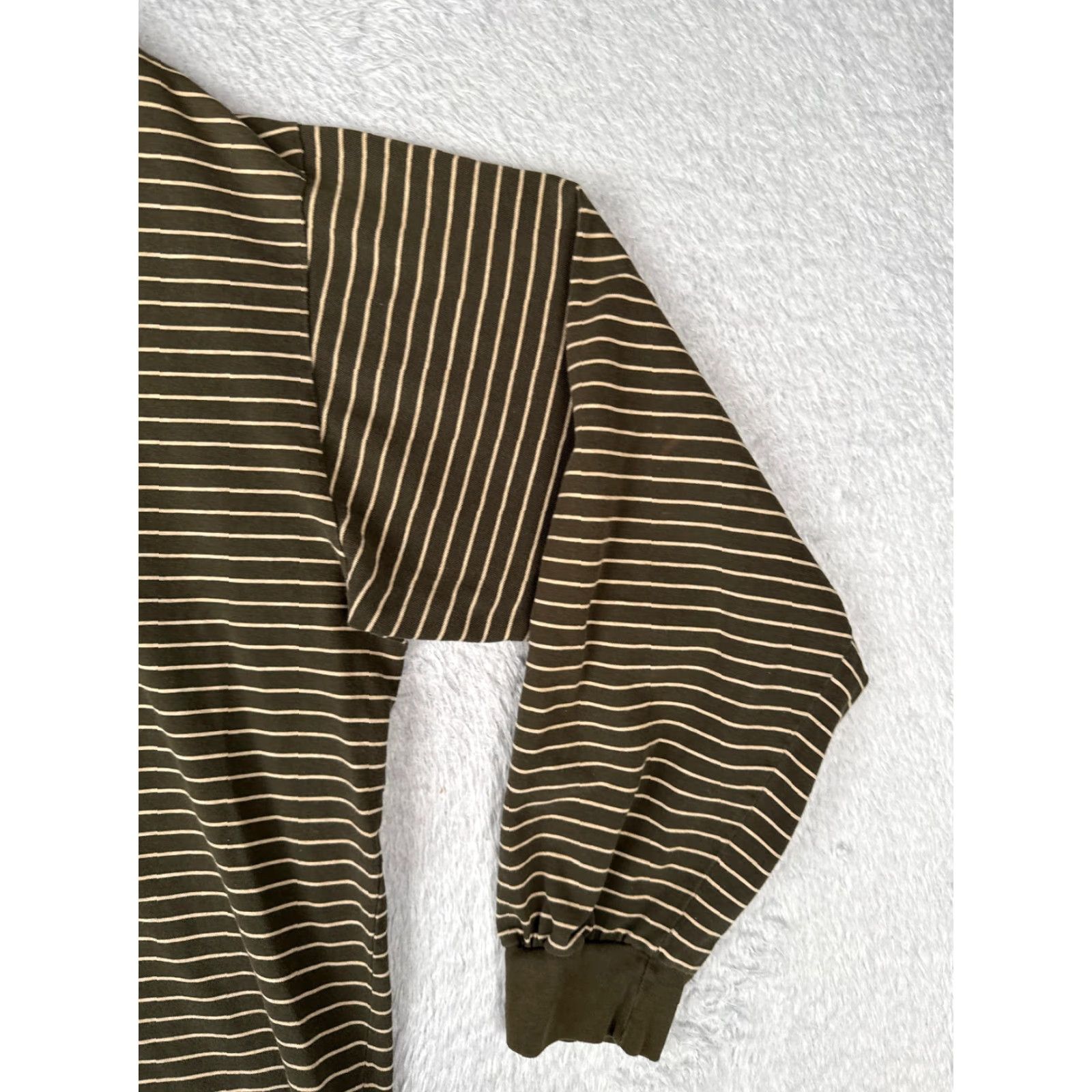 Ralph Lauren VINTAGE Ralph Lauren Polo Shirt Men XL Green Stripe Long Sleeve Size US XL / EU 56 / 4 - 2 Thumbnail